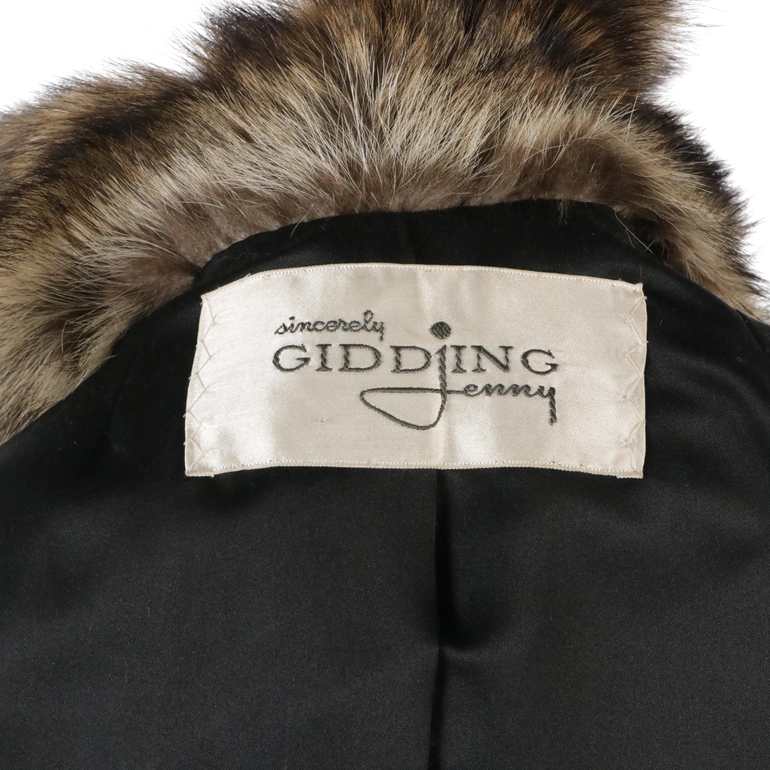 Anne Klein Double-Breasted Raccoon Fur Coat for Gidding Jenny, 1970s