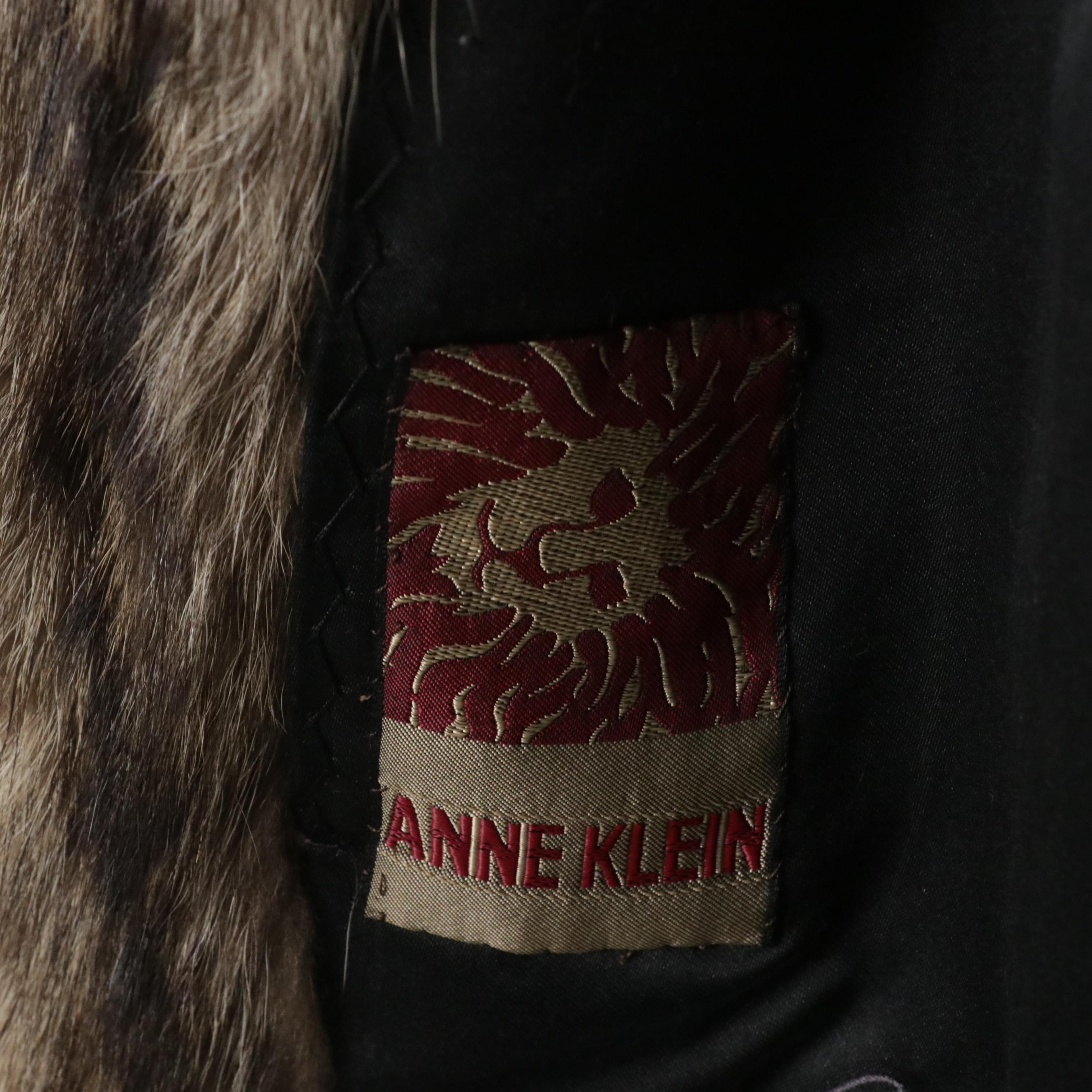 Anne Klein Double-Breasted Raccoon Fur Coat for Gidding Jenny, 1970s