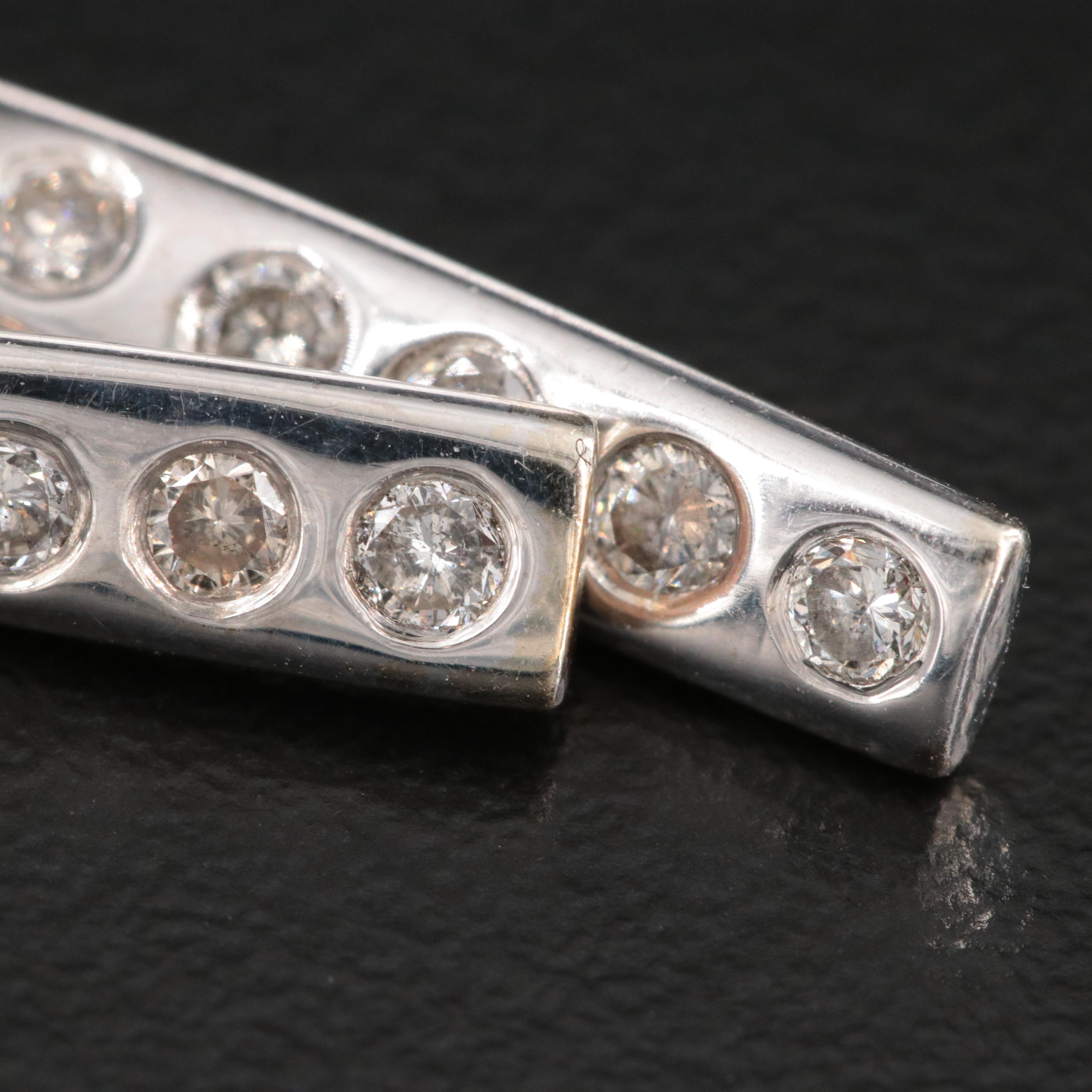 14K 1.05 CTW Diamond Ribbon Bar Earrings