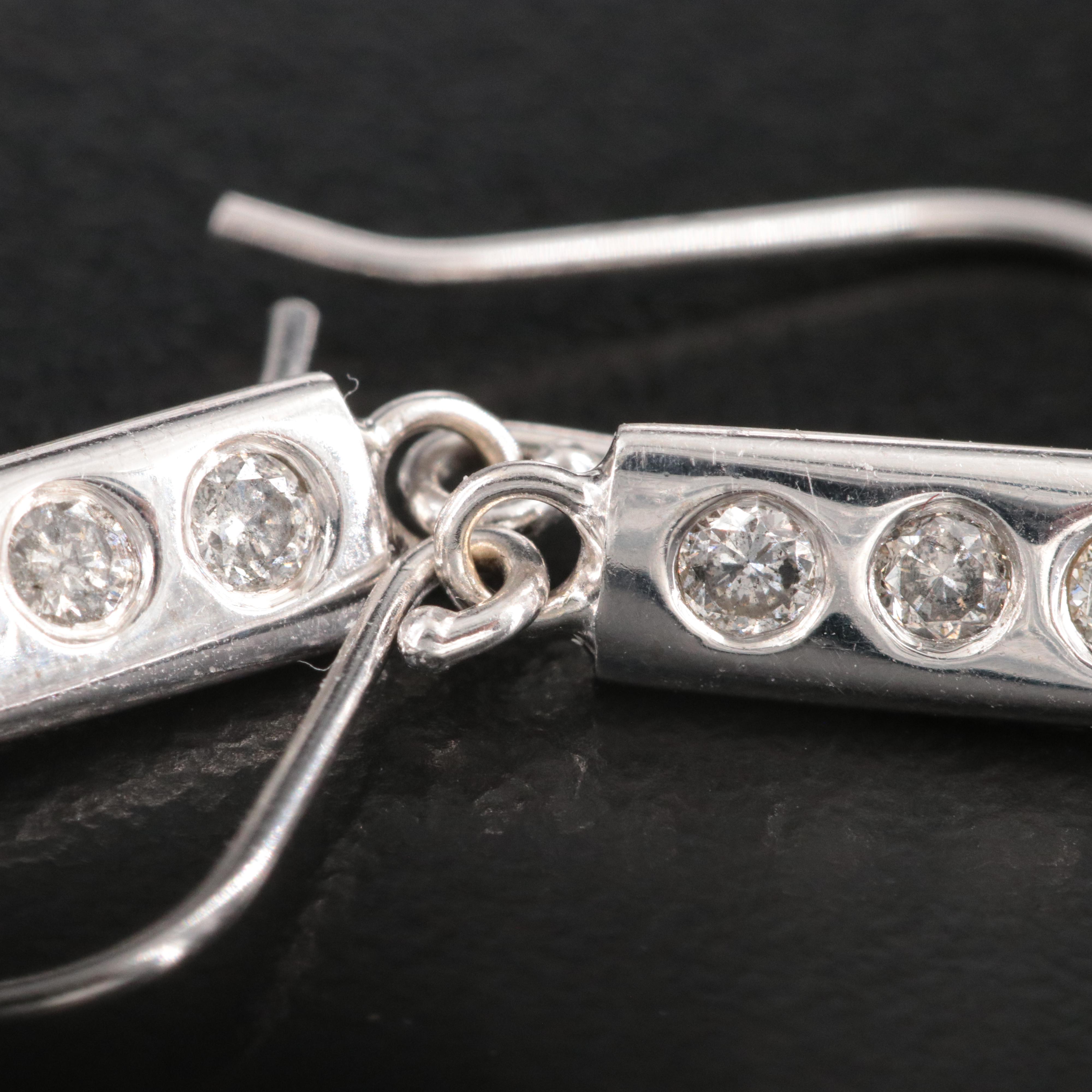 14K 1.05 CTW Diamond Ribbon Bar Earrings