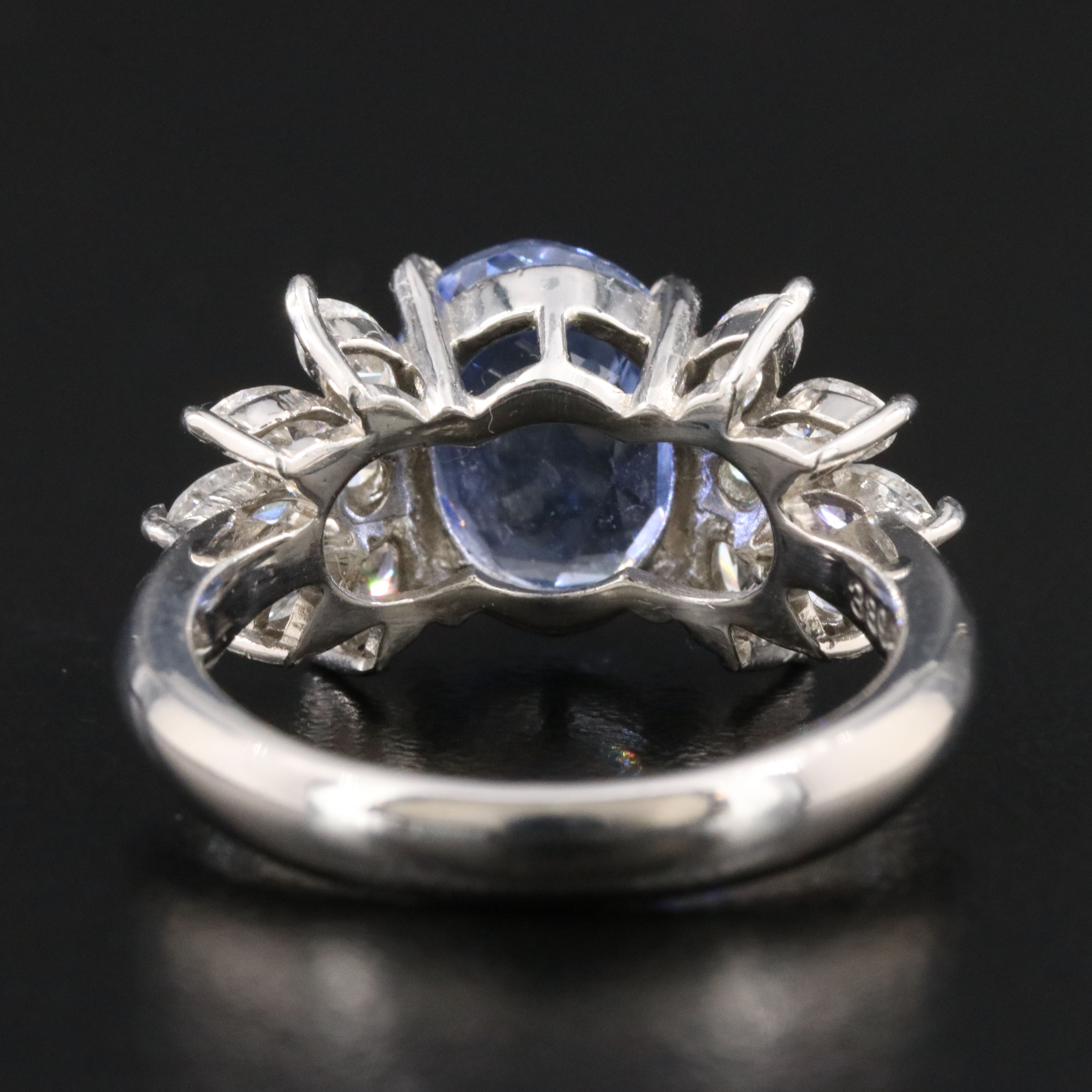 Platnium 3.89 CT Sapphire and Diamond Ring