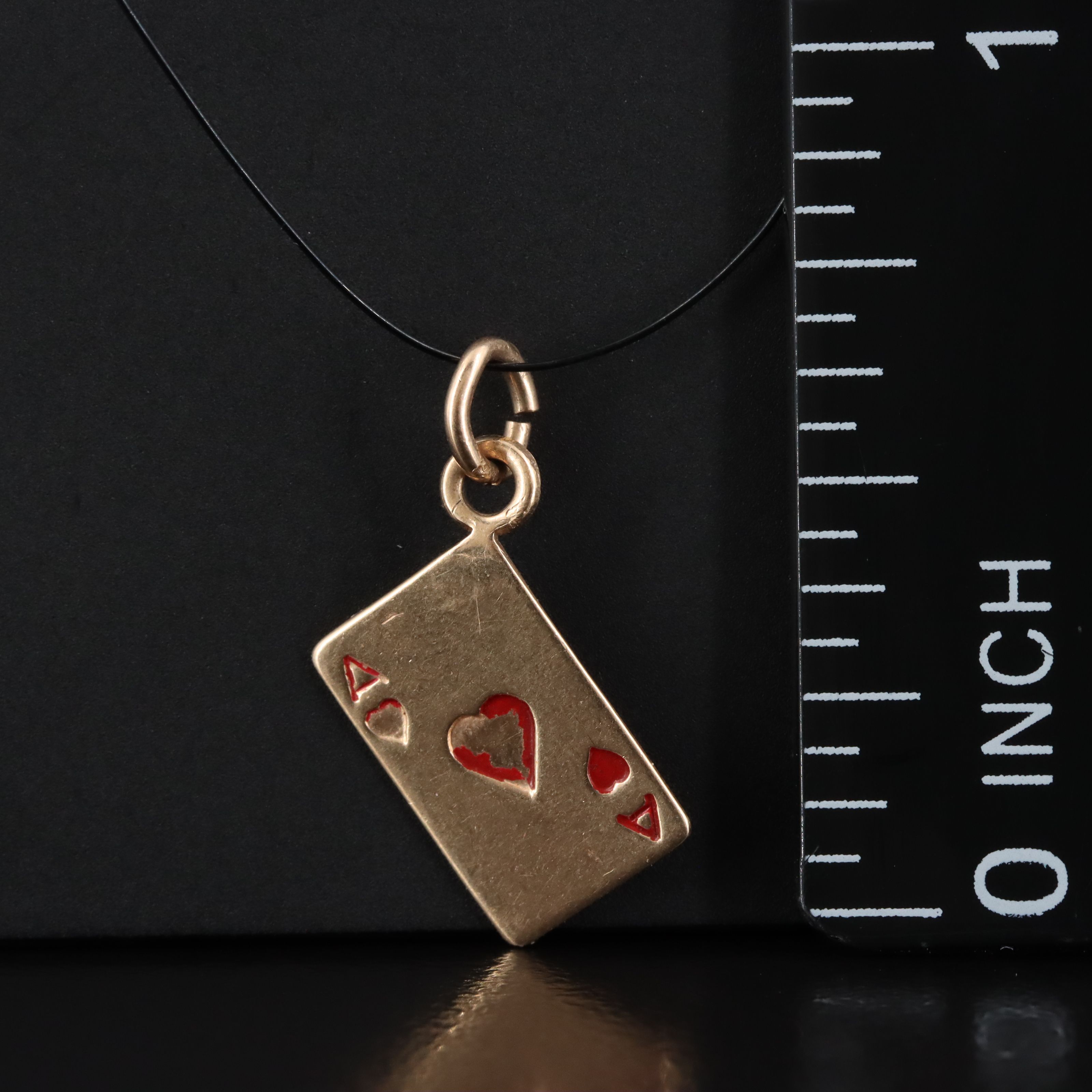 10K Ace of Hearts Charm