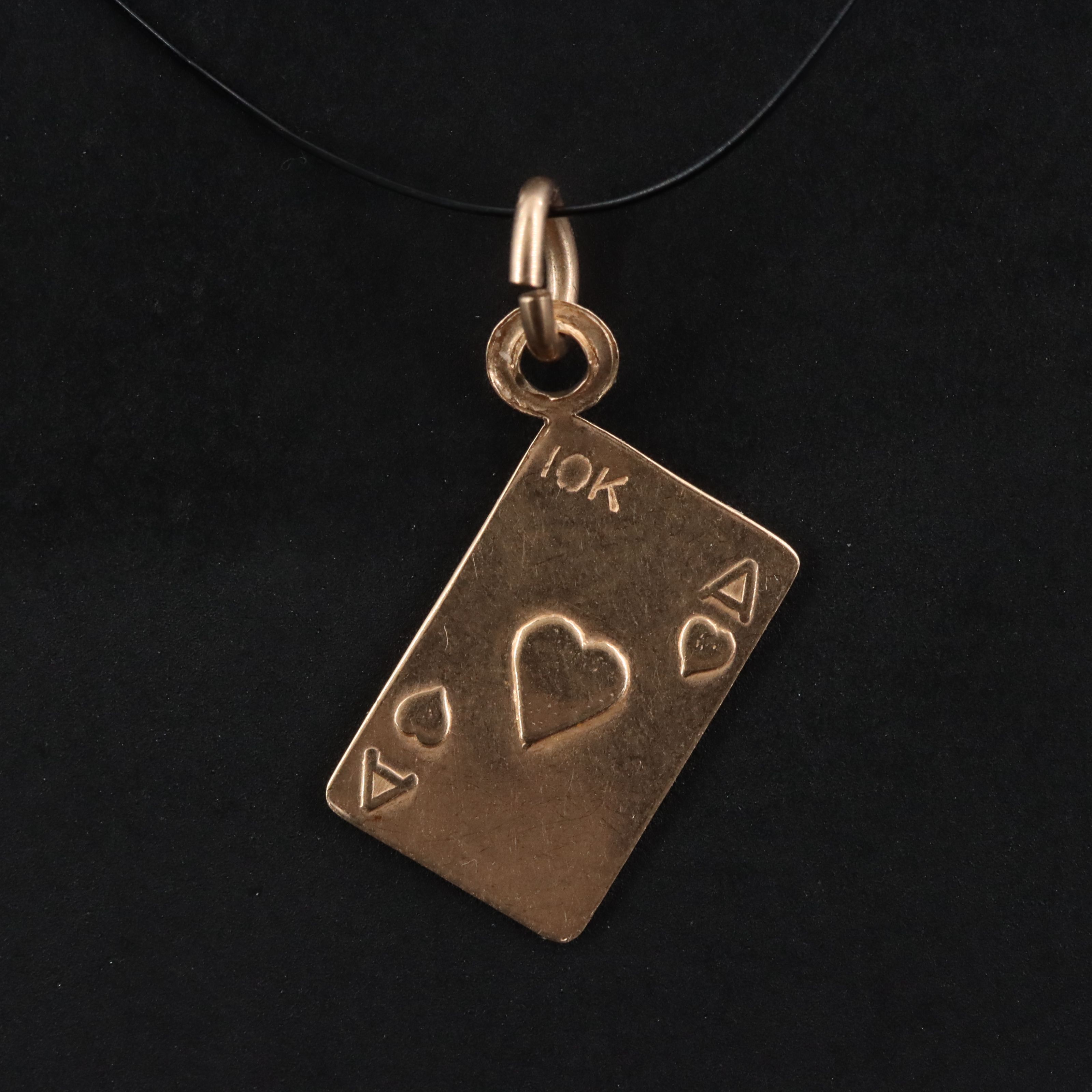 10K Ace of Hearts Charm