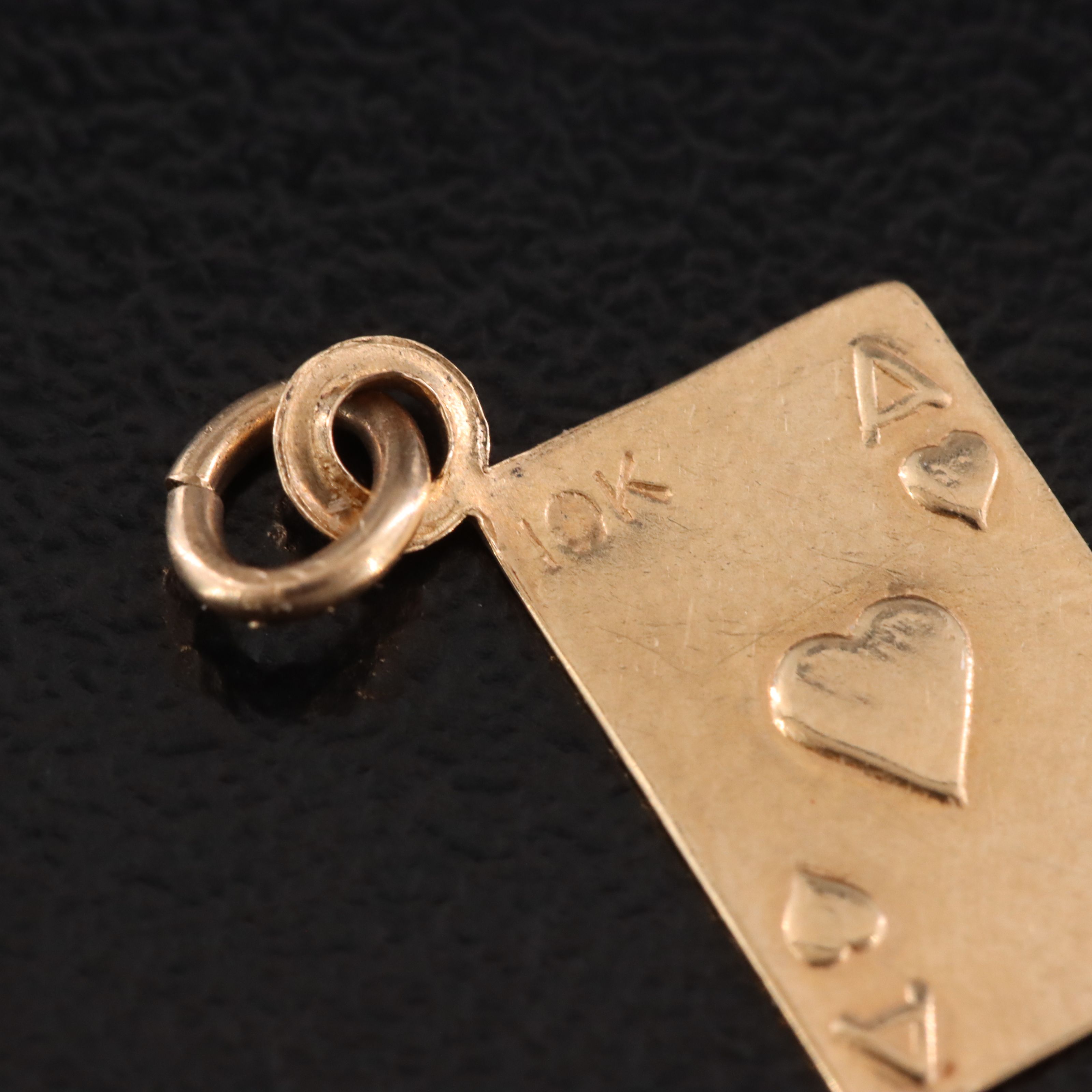 10K Ace of Hearts Charm