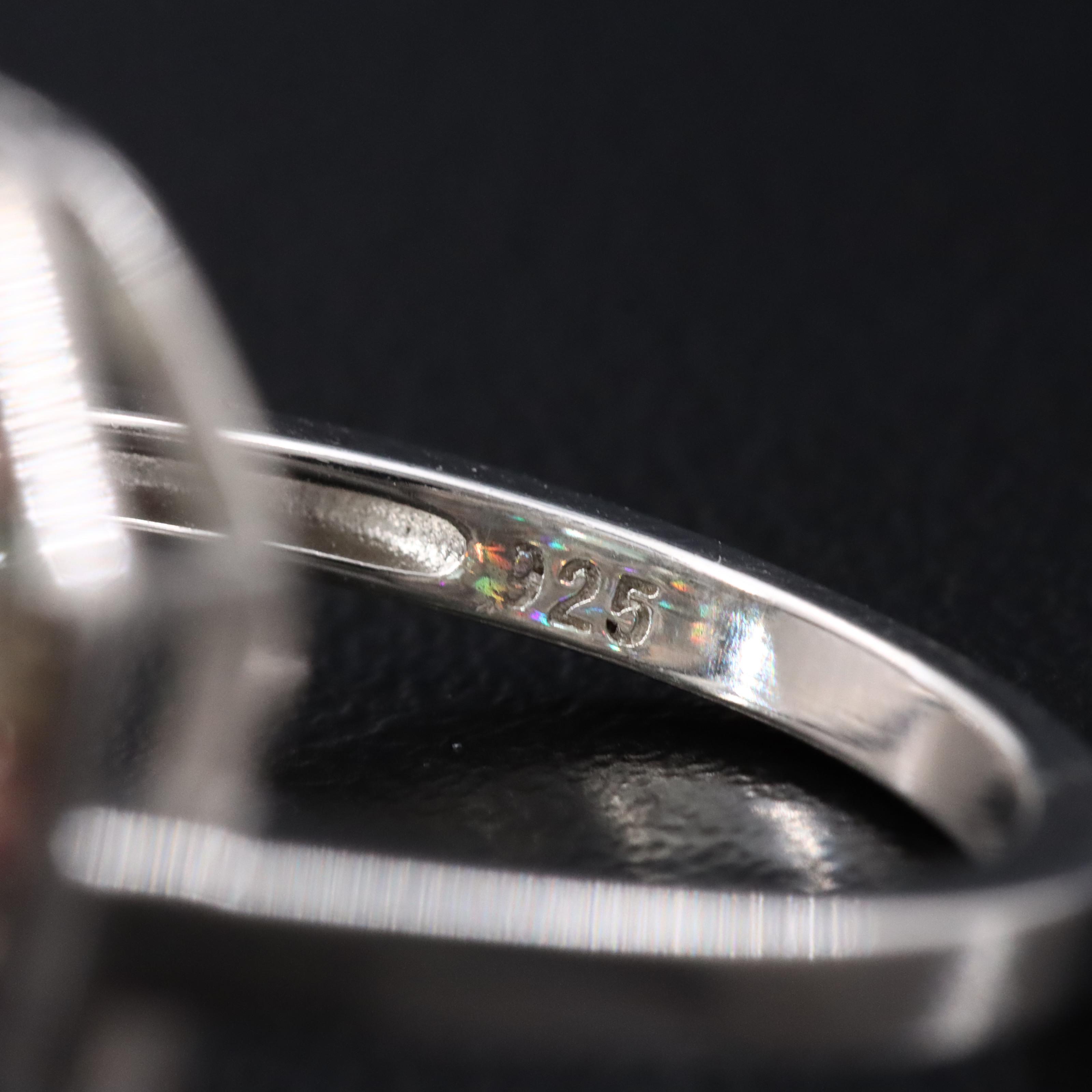 Sterling Emerald and Multicolored Sapphire Ring