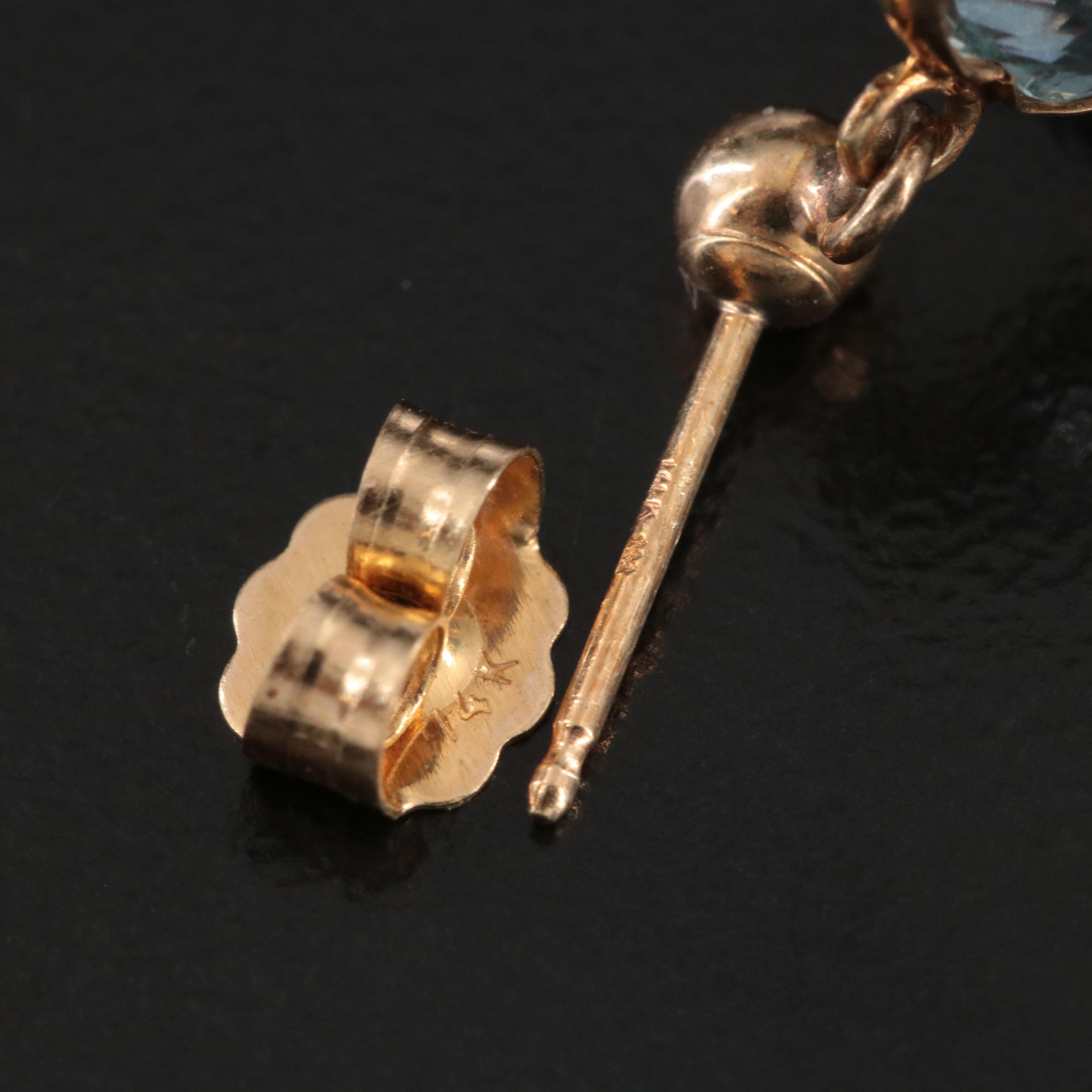 14K Topaz, Citrine and Black Onyx Earrings