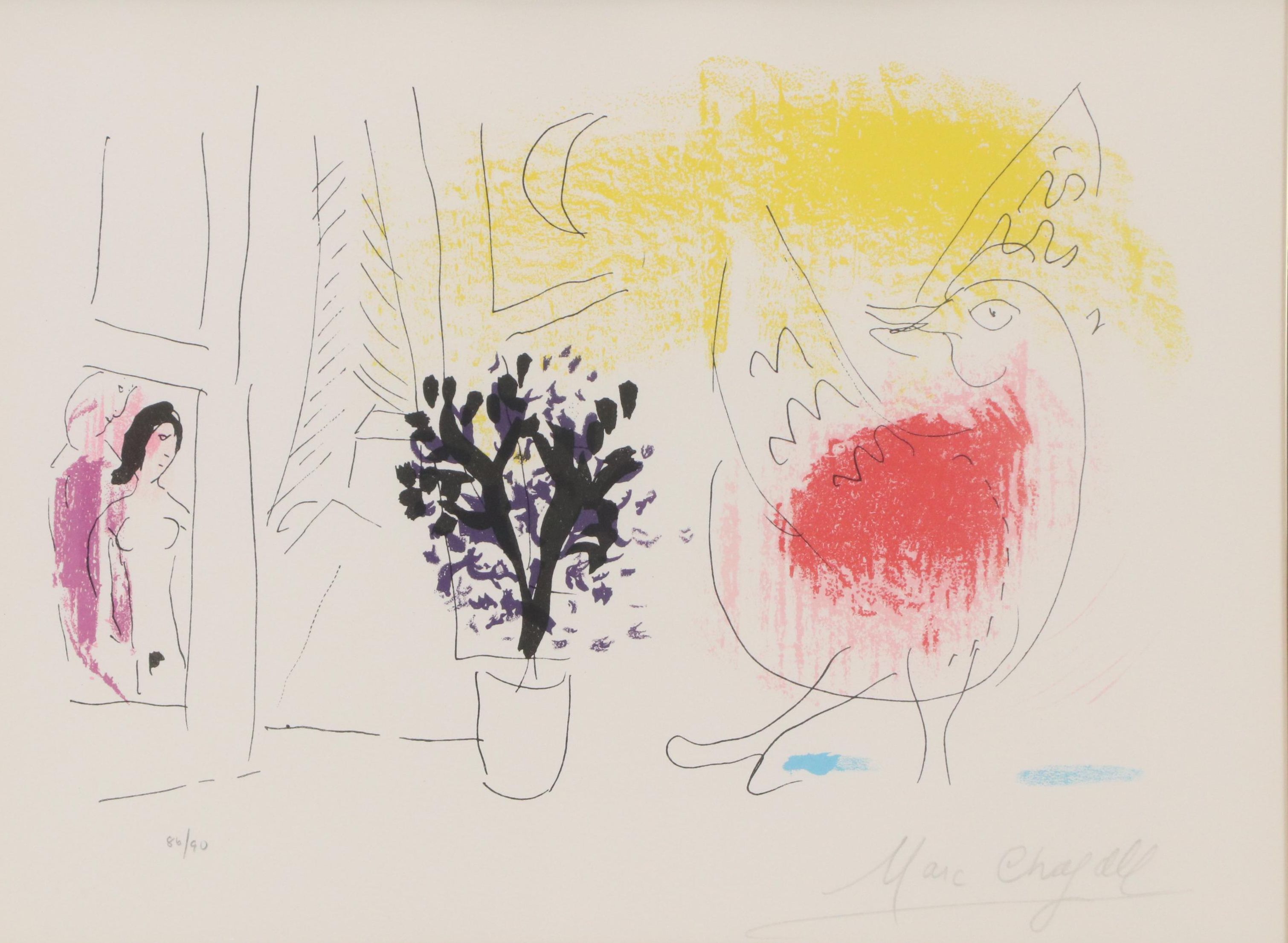 Marc Chagall Lithograph "Le Coq Rouge," 1957