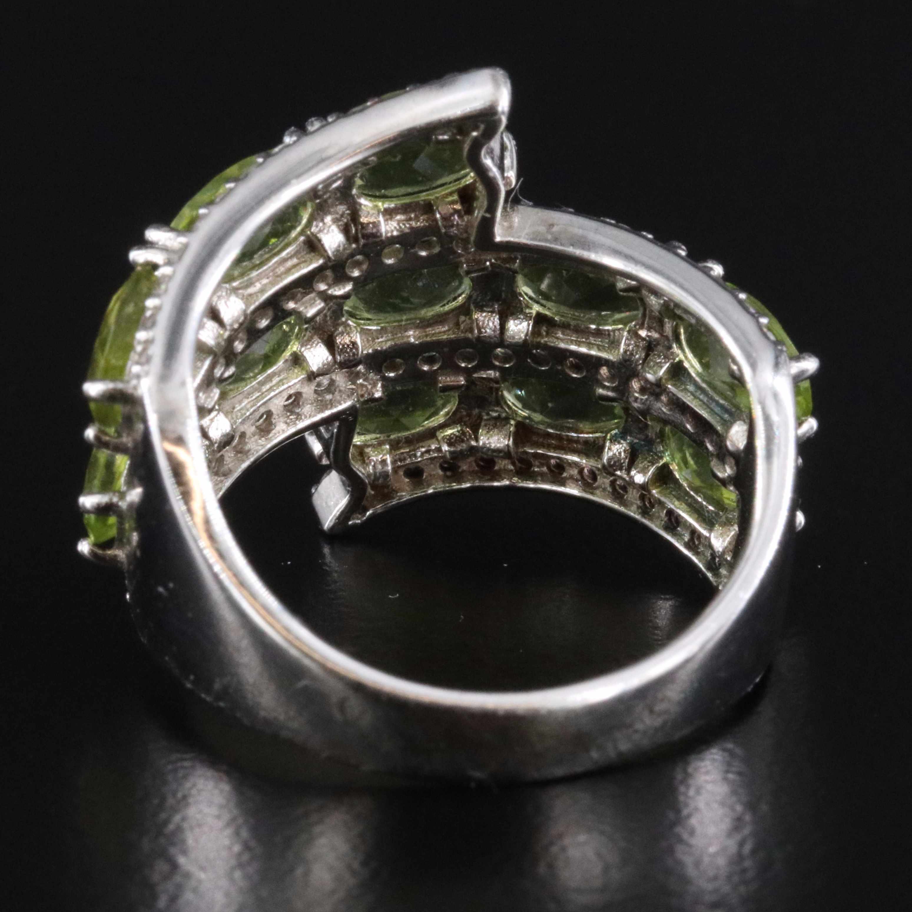 Sterling Peridot and White Topaz Ring