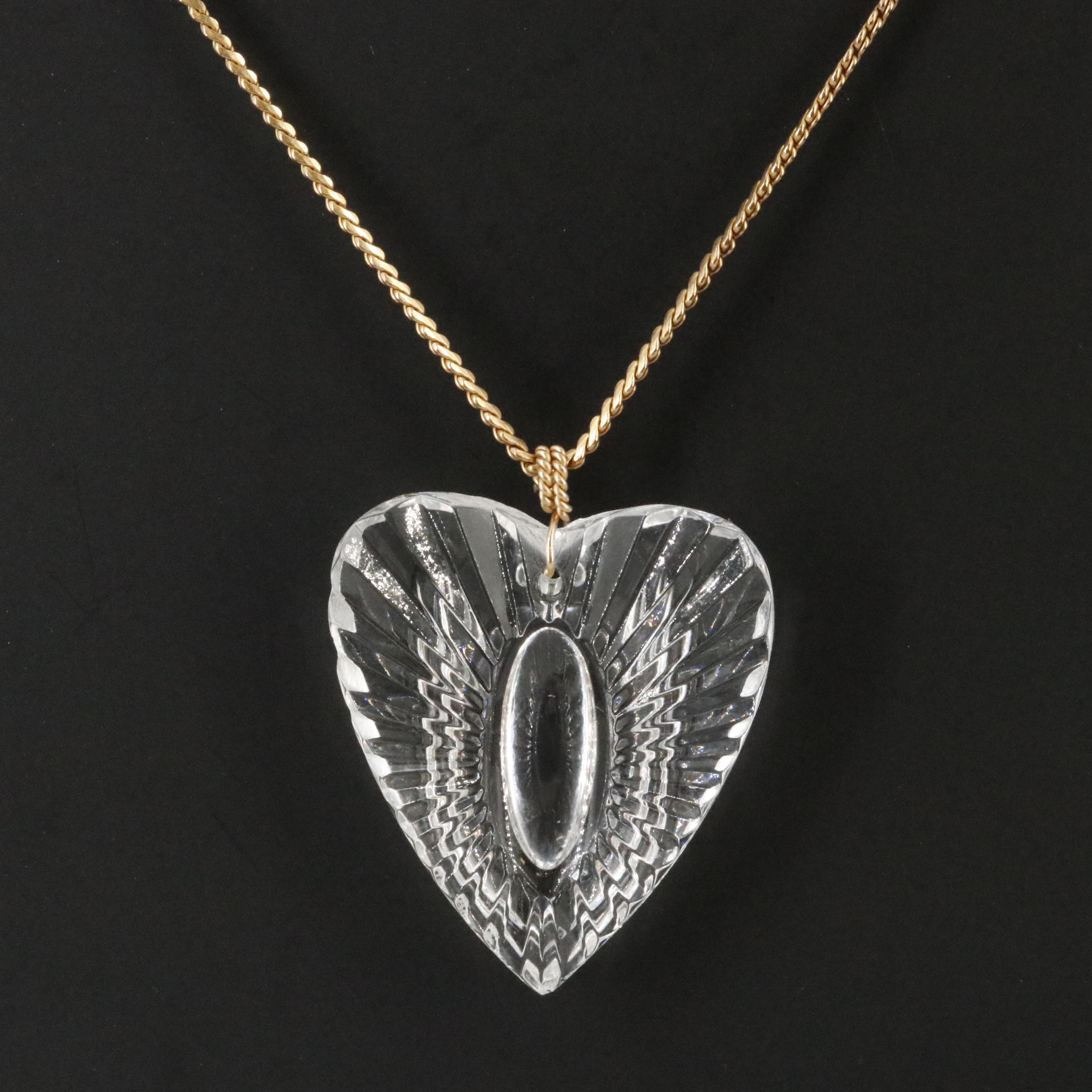 Waterford Crystal Heart Pendant on Gold-Filled Chain