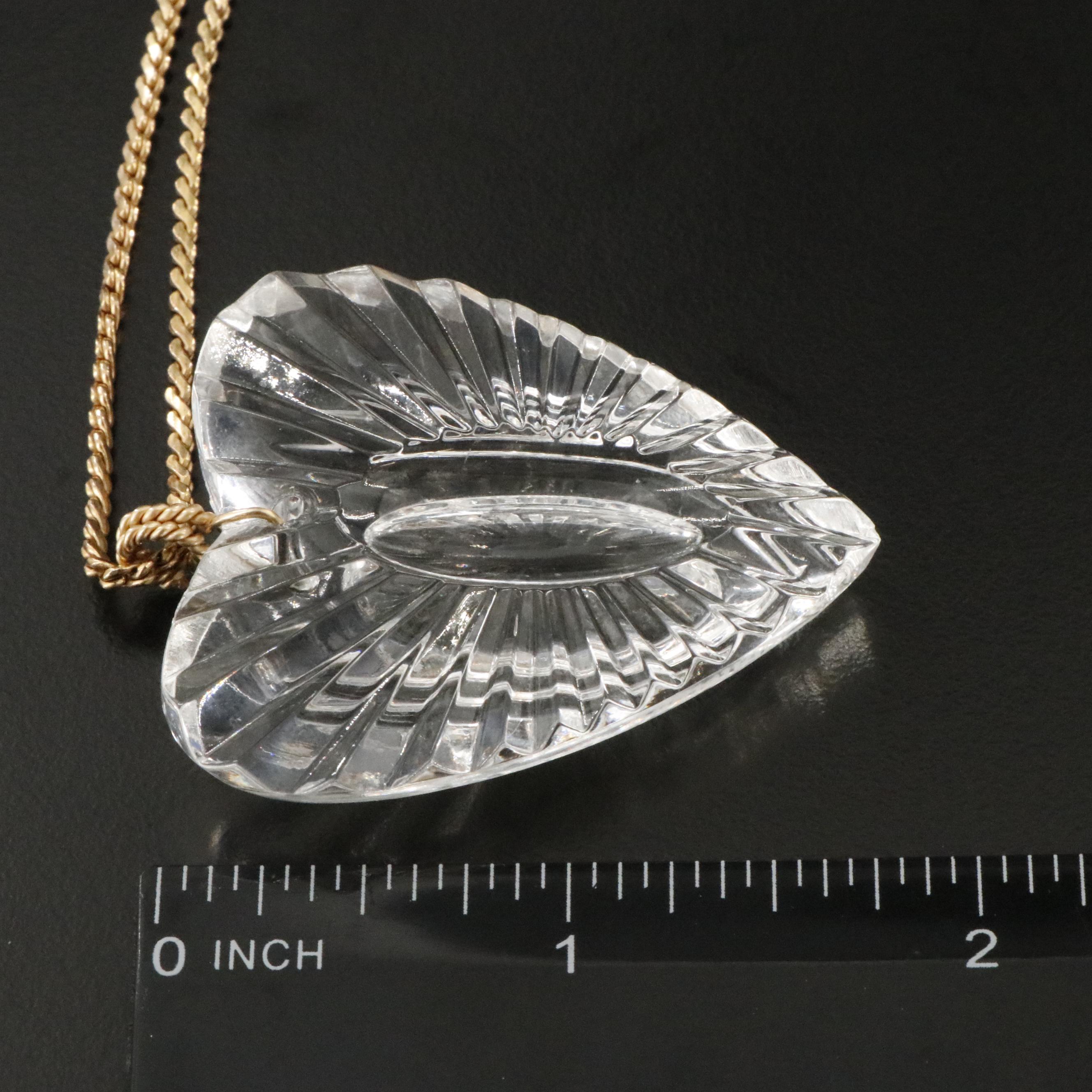 Waterford Crystal Heart Pendant on Gold-Filled Chain