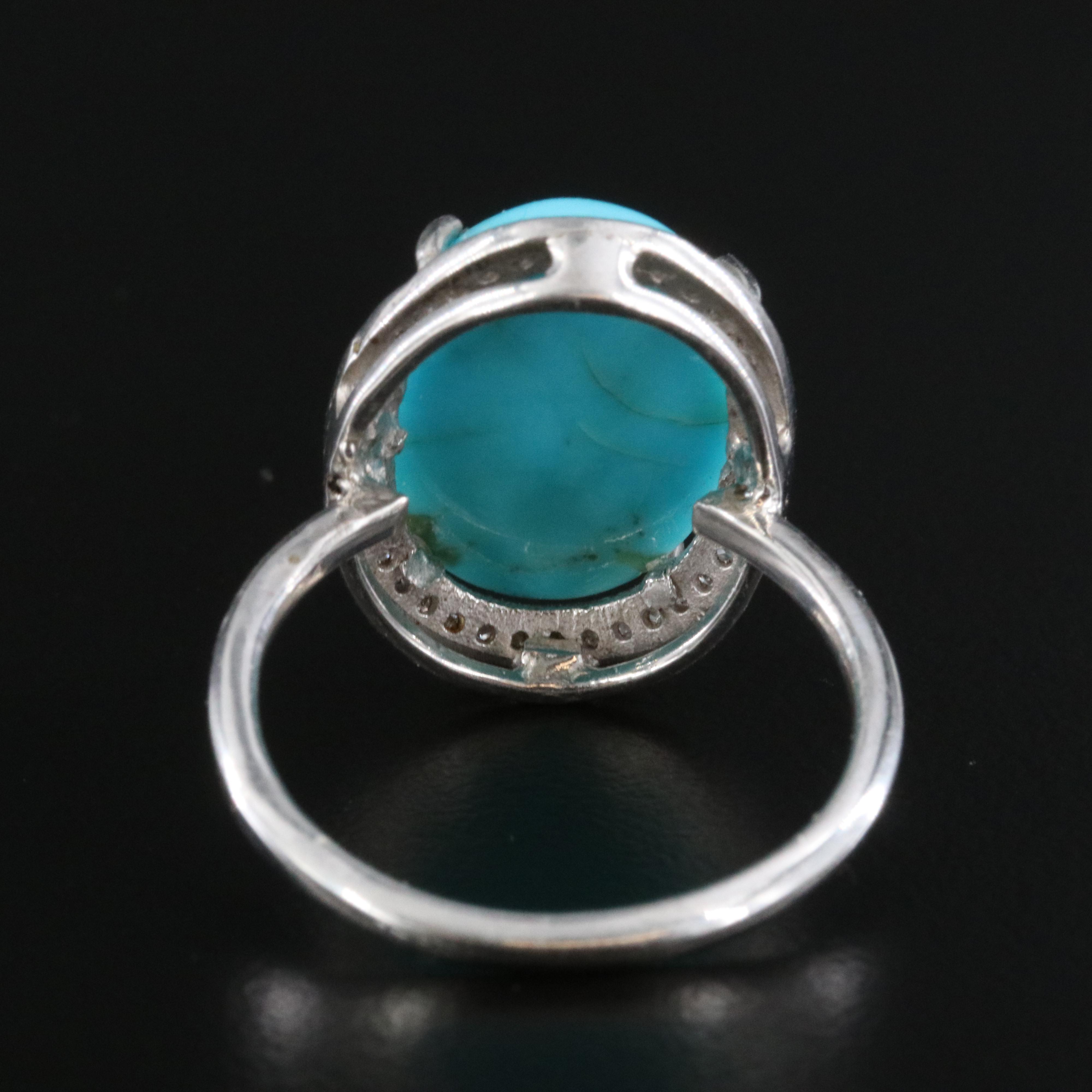 Sterling Turquoise and Diamond Ring