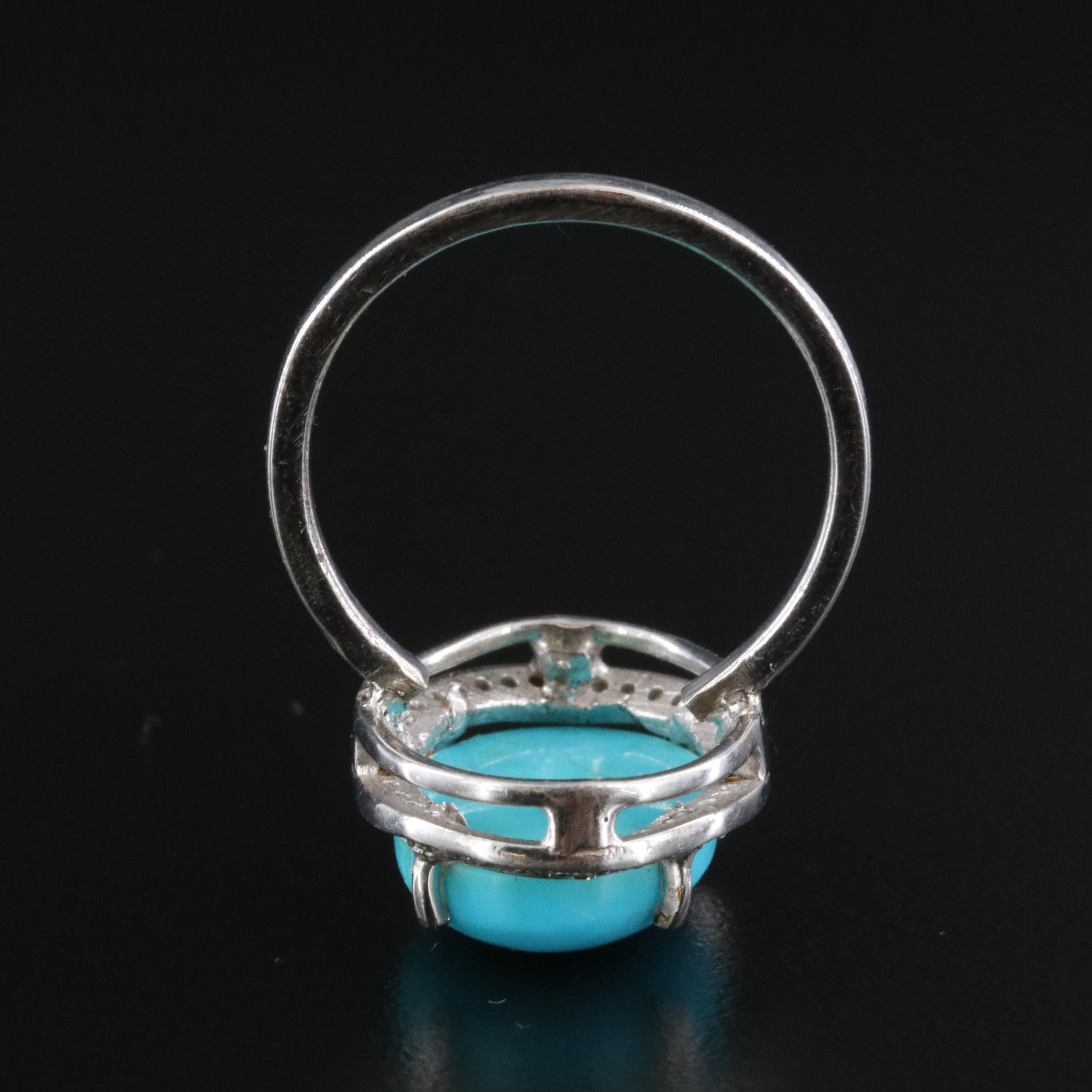 Sterling Turquoise and Diamond Ring