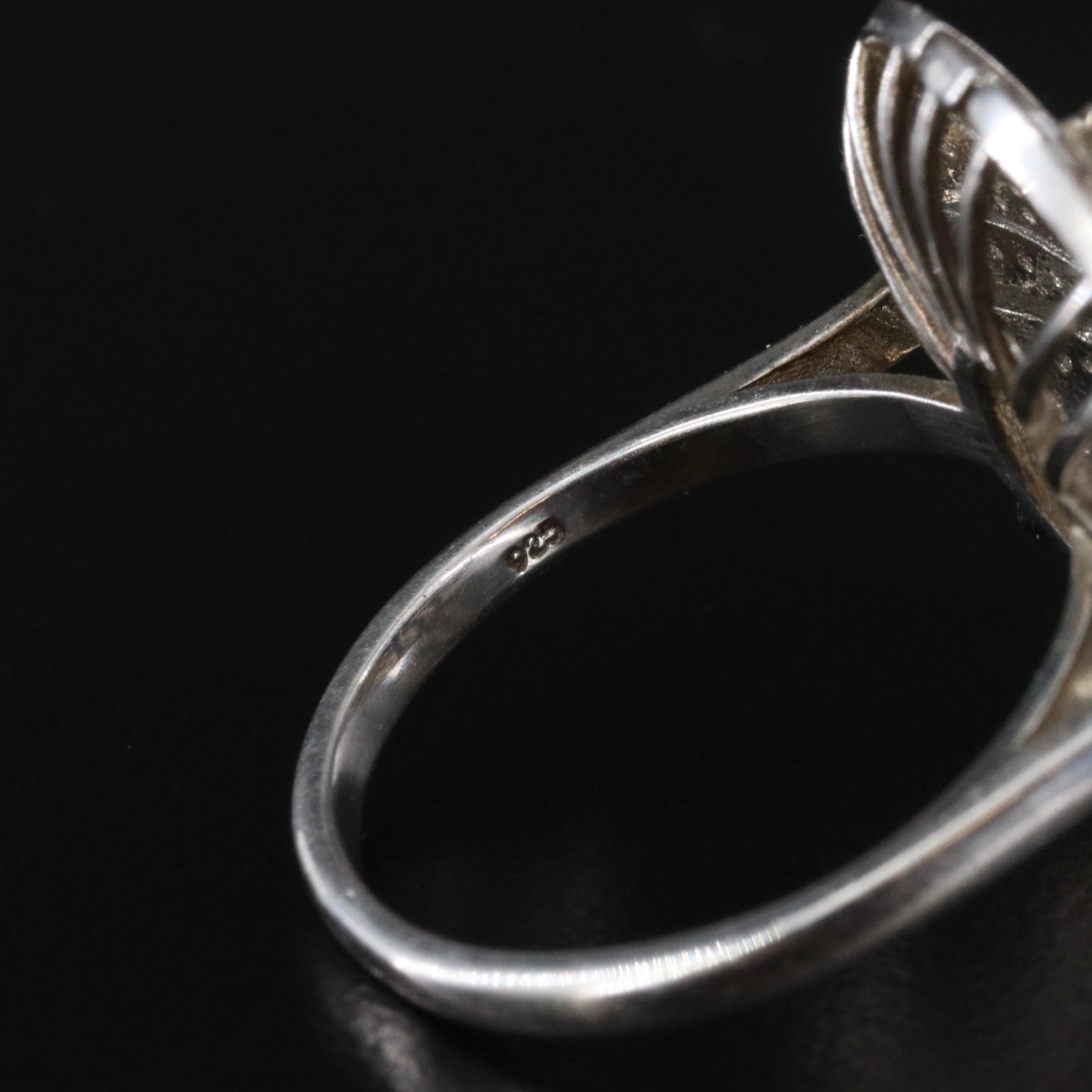 Sterling Star Ruby and Diamond Ring