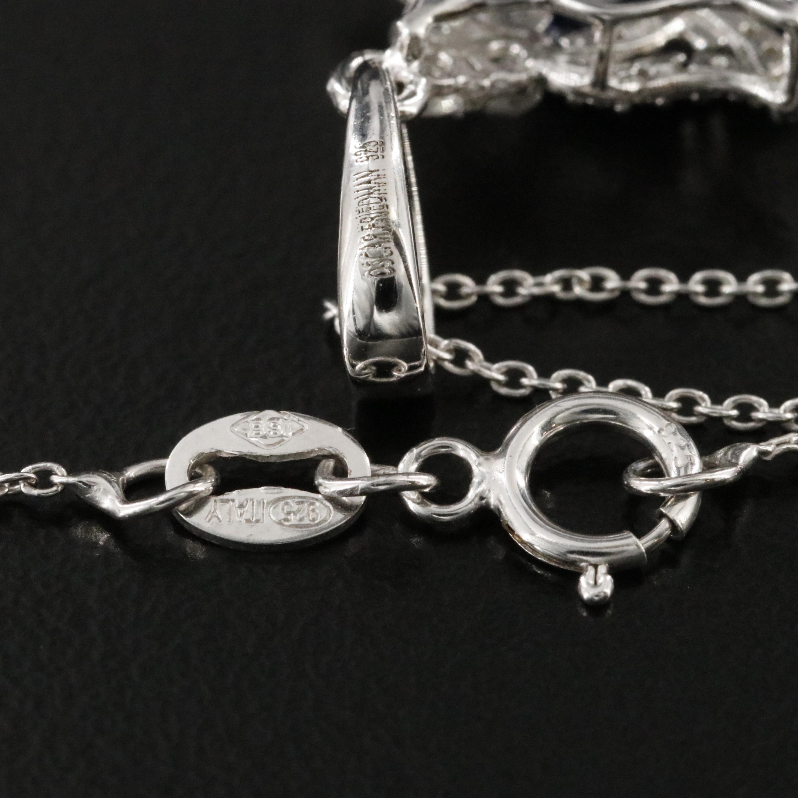 Oscar Friedman Sterling Filled Corundum and Diamond Pendant Necklacve