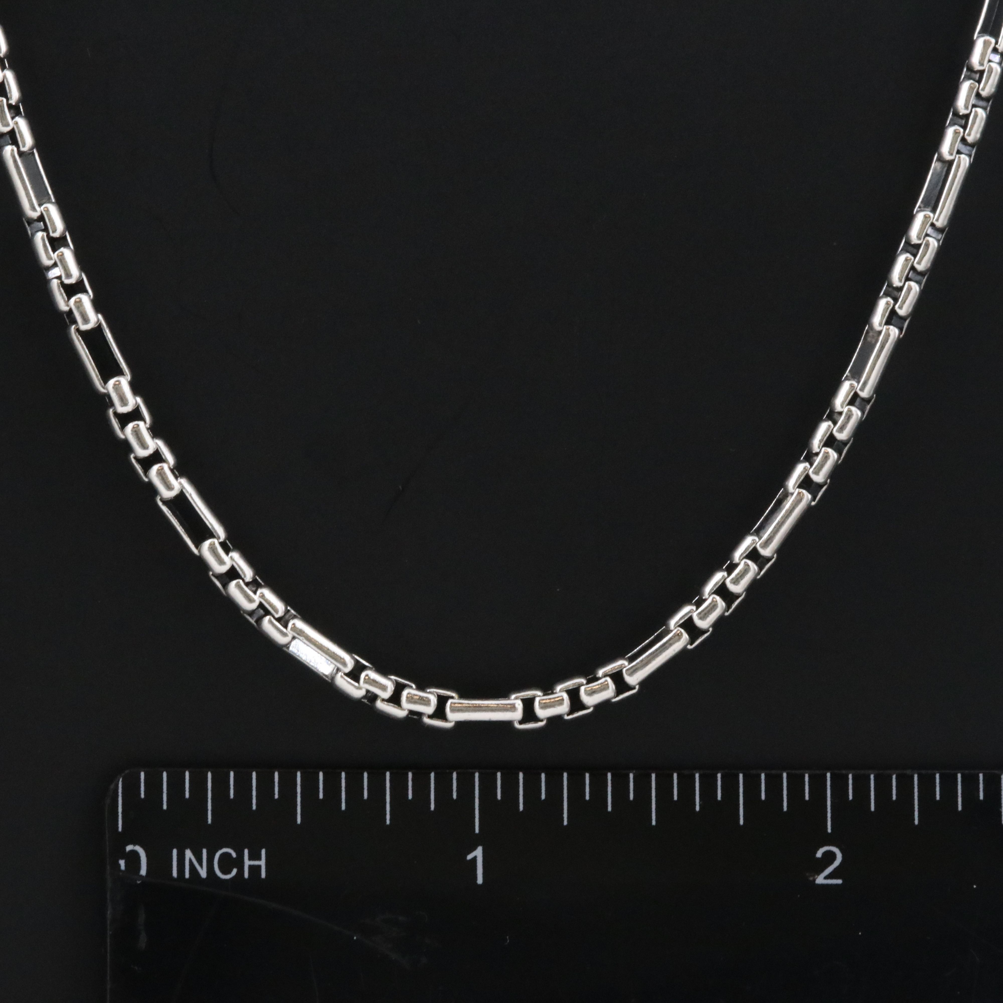 David Yurman Sterling Open Station Box Chain Necklace