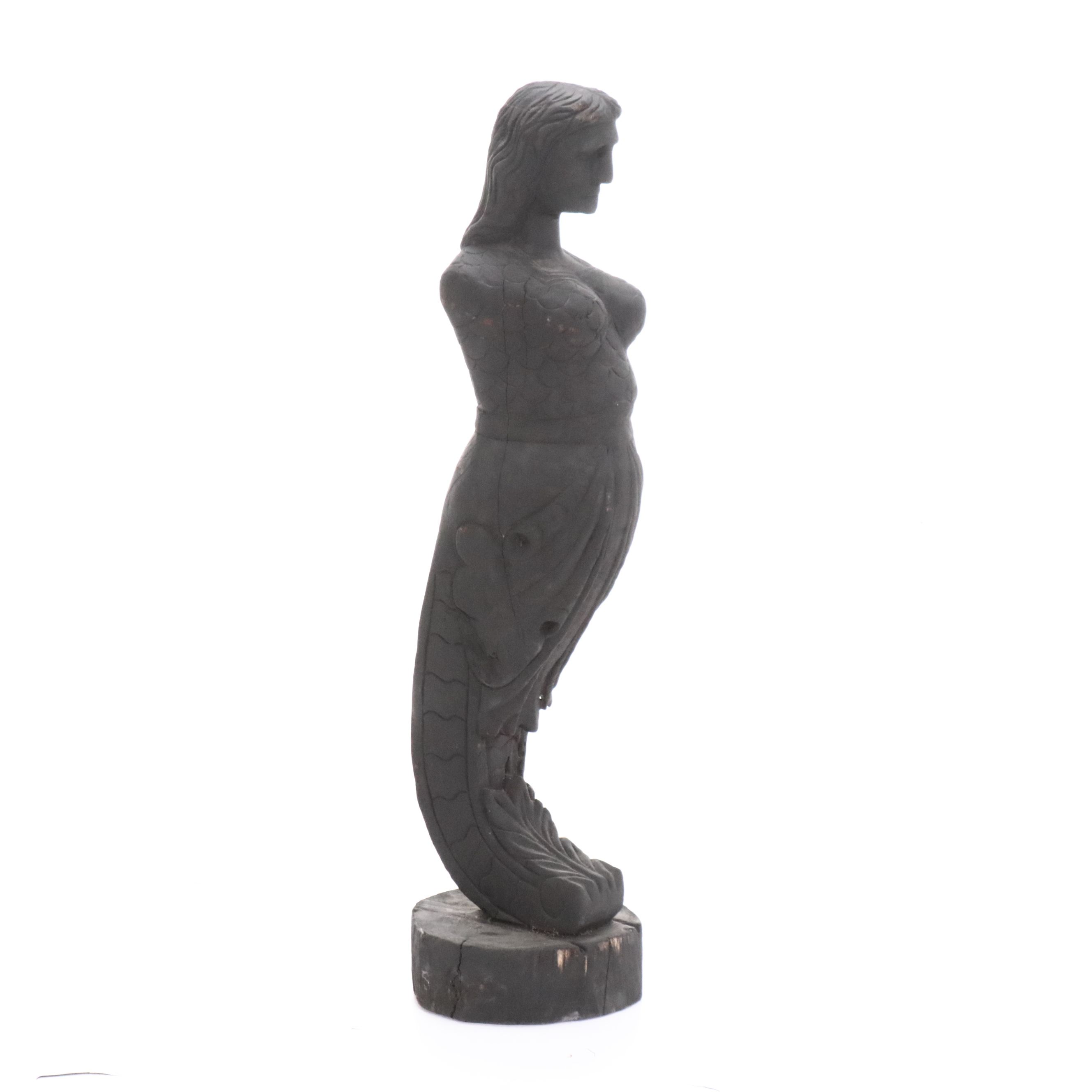 Ebonized Wood Caryatid Ship's Figurehead