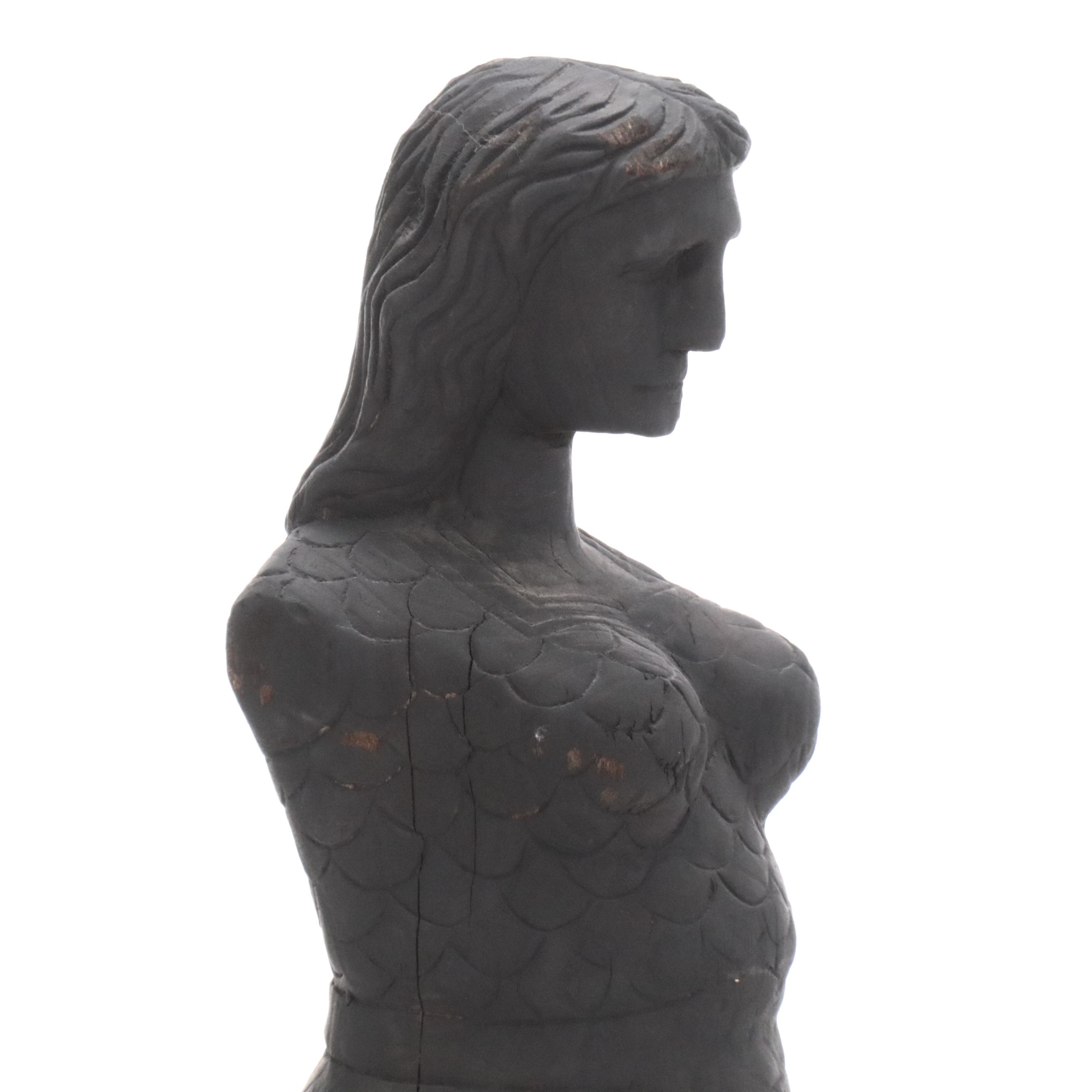 Ebonized Wood Caryatid Ship's Figurehead