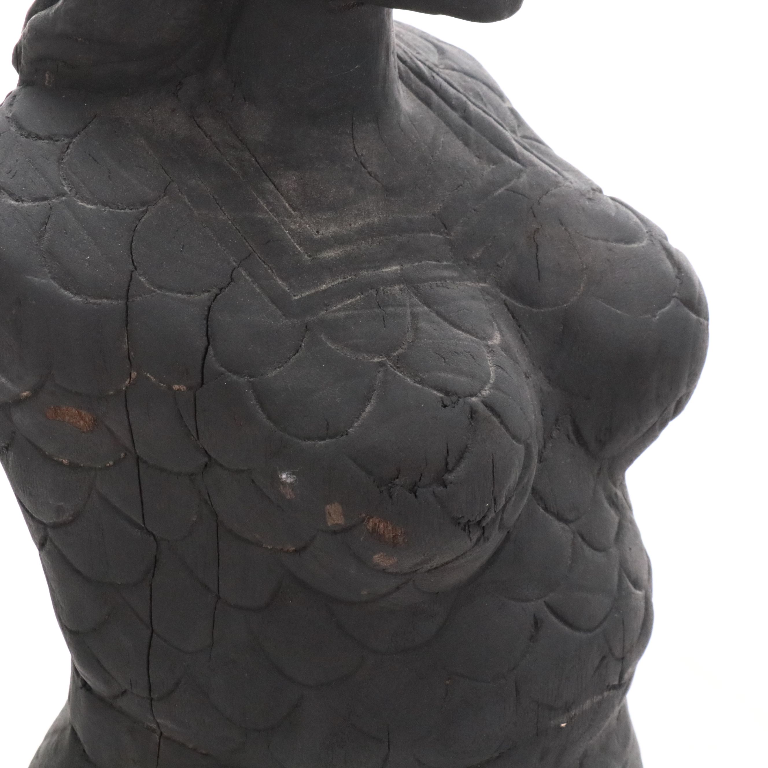 Ebonized Wood Caryatid Ship's Figurehead