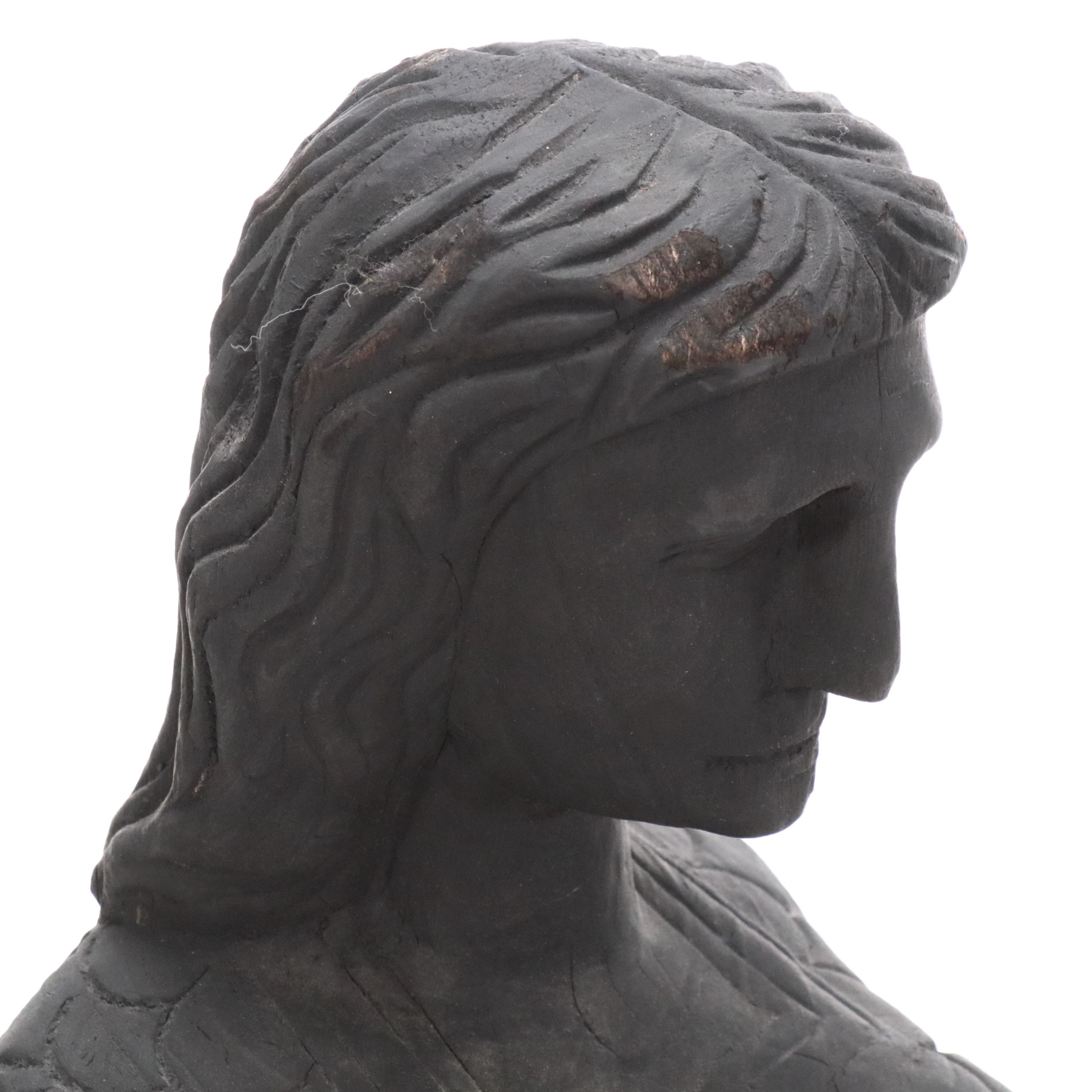 Ebonized Wood Caryatid Ship's Figurehead