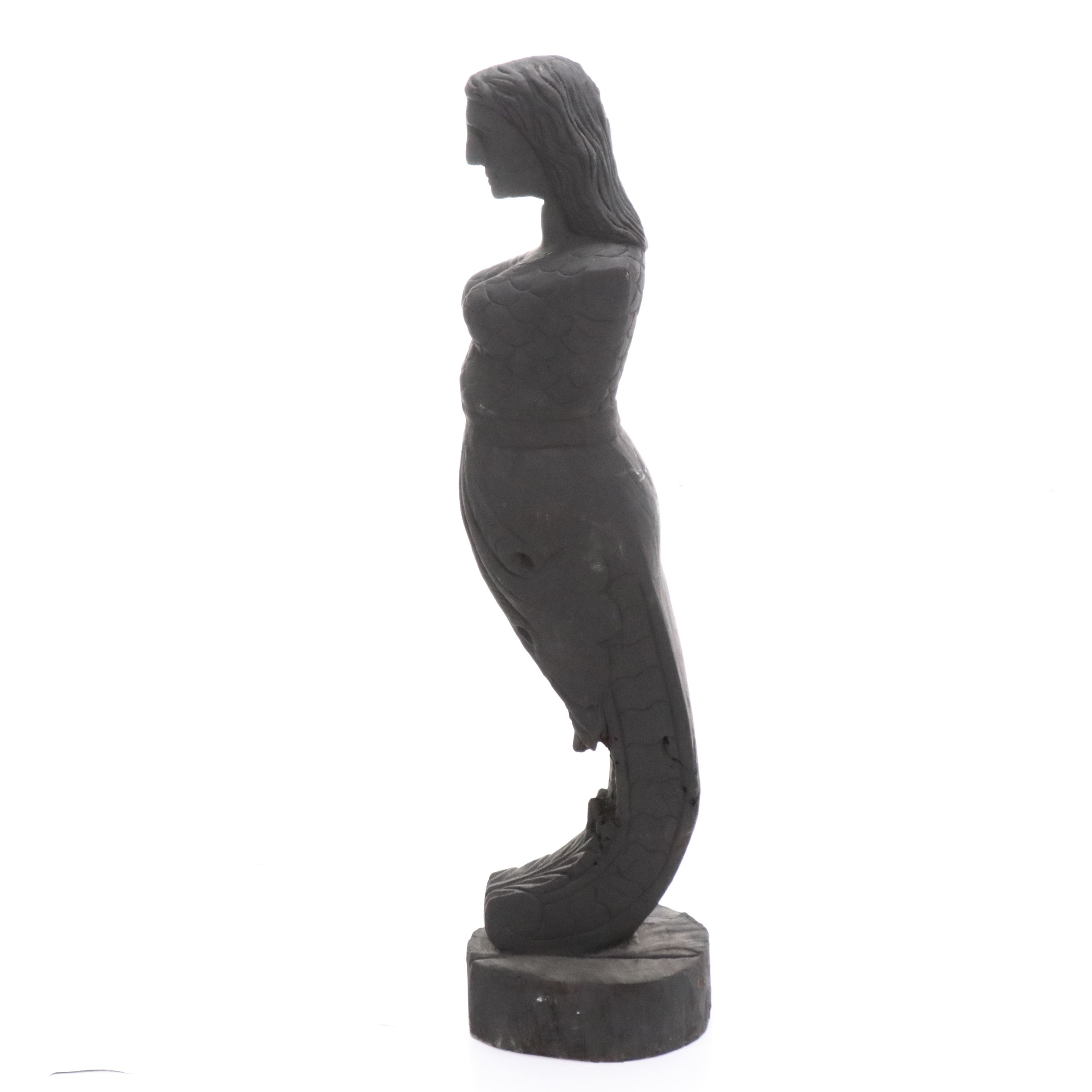Ebonized Wood Caryatid Ship's Figurehead