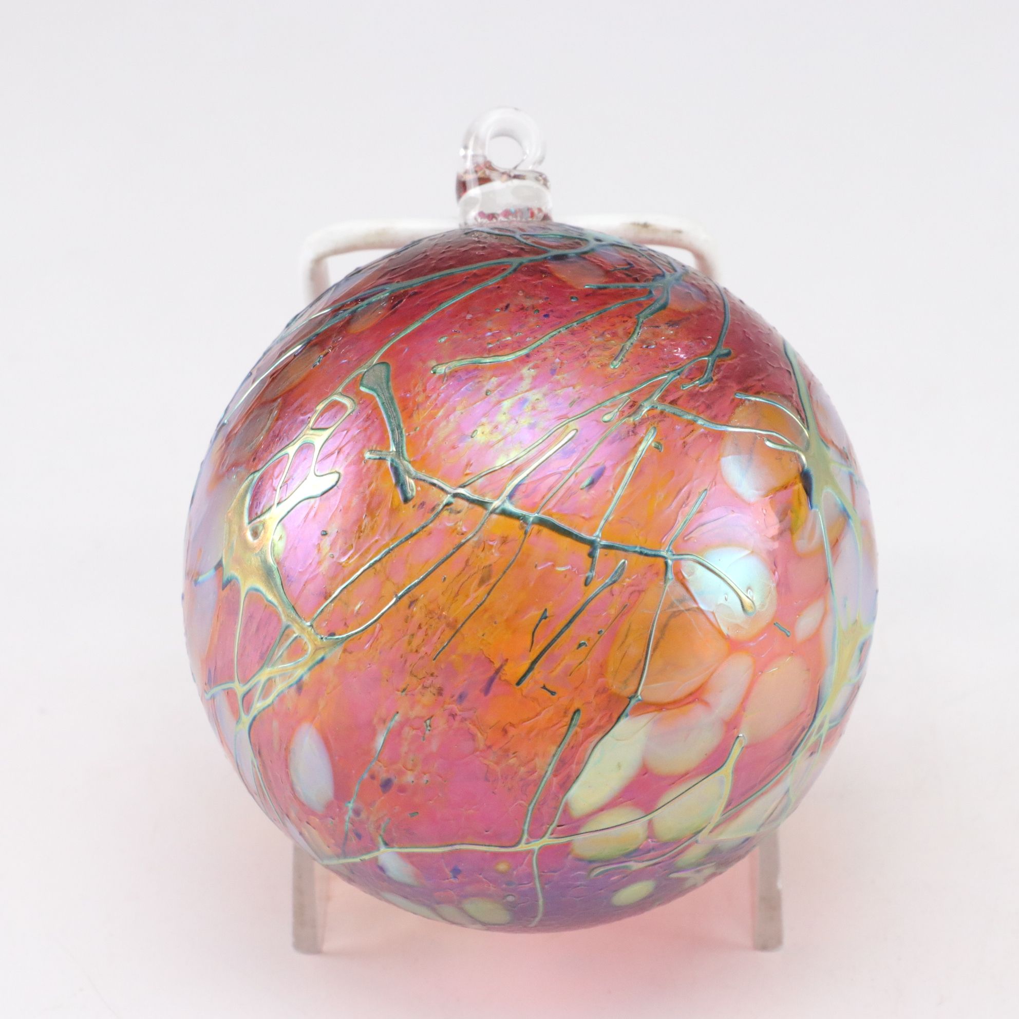 Artisan Hand-Blown Mottled and Splattered Glass Ornaments