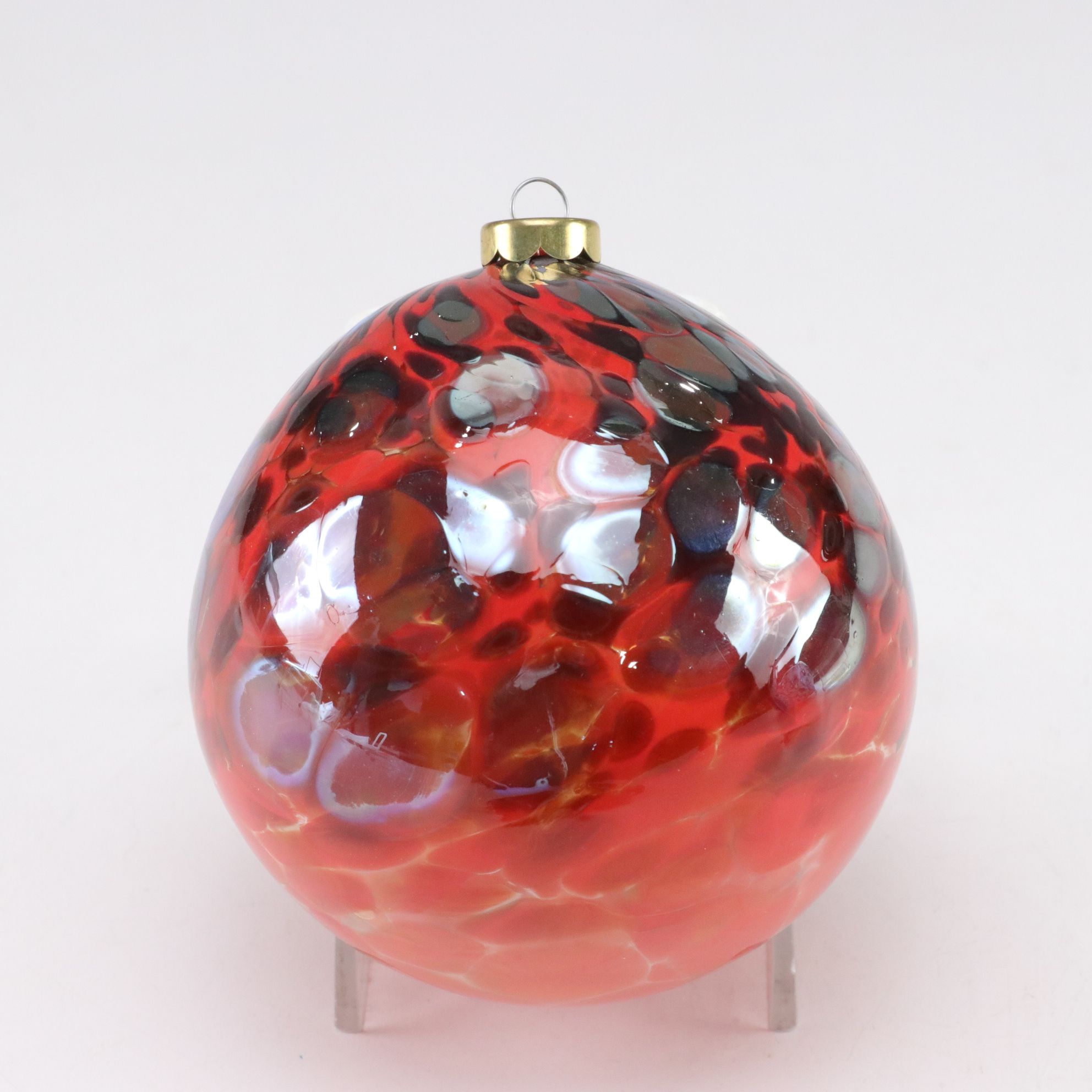 Artisan Hand-Blown Mottled and Splattered Glass Ornaments