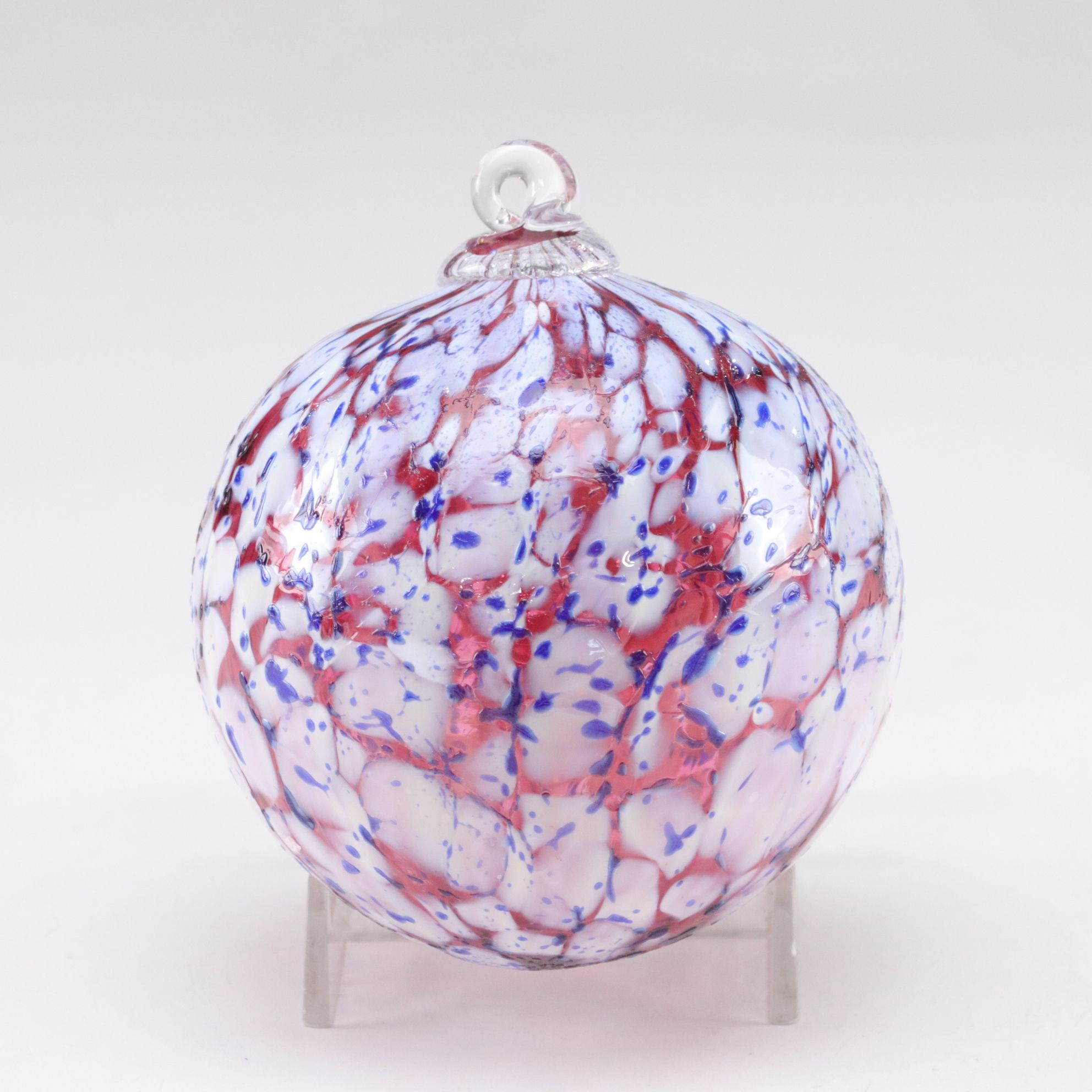 Artisan Hand-Blown Mottled and Splattered Glass Ornaments