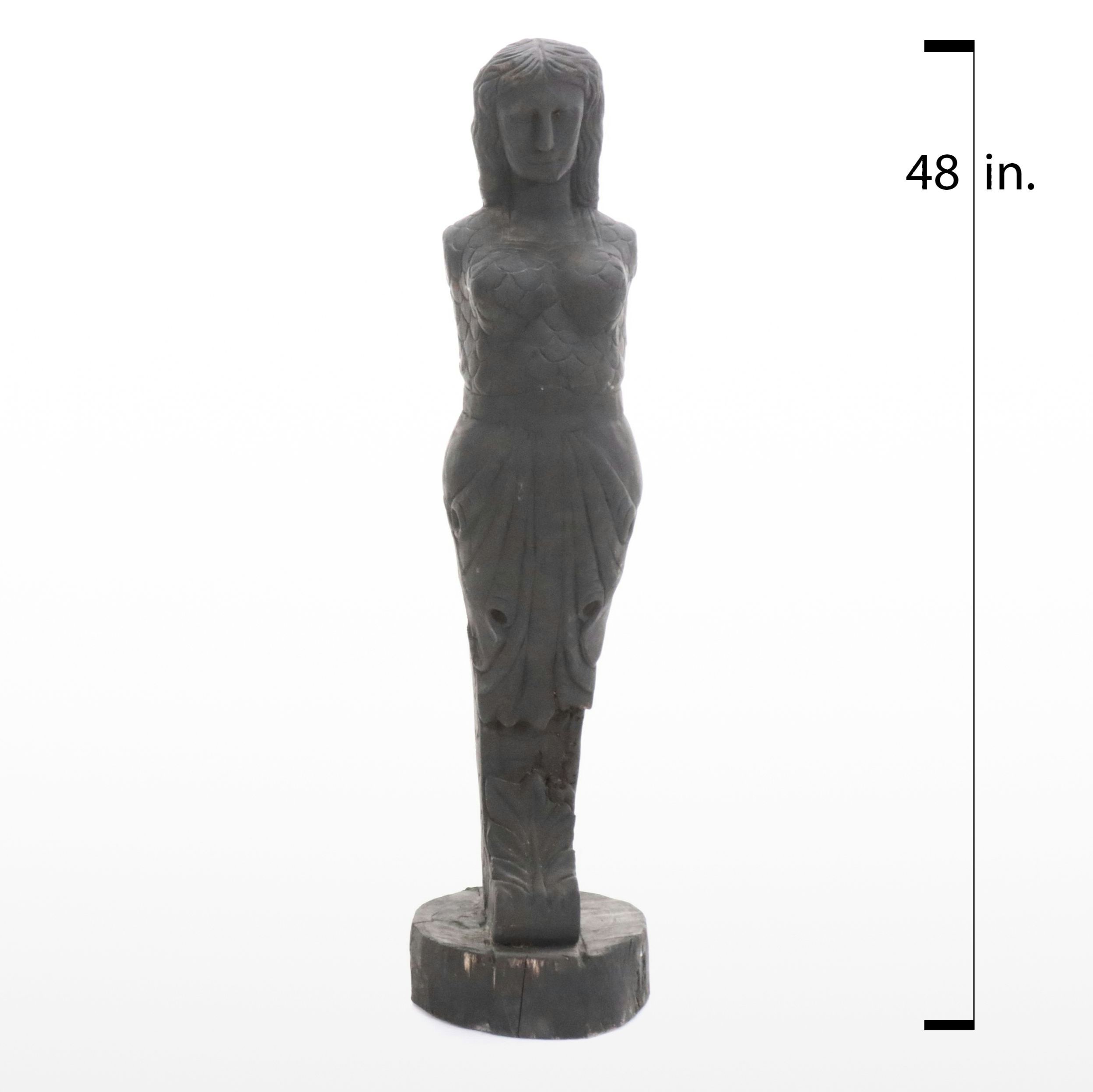 Ebonized Wood Caryatid Ship's Figurehead