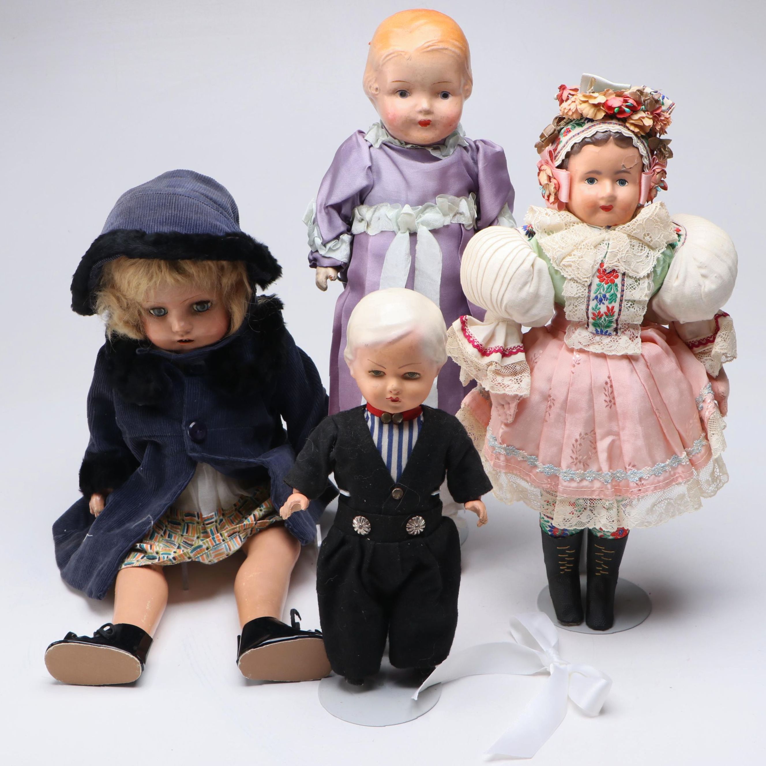 Composite Sleepy Eye Doll, Dutch Boy and Other Baby Dolls, Early to Mid-20th C.