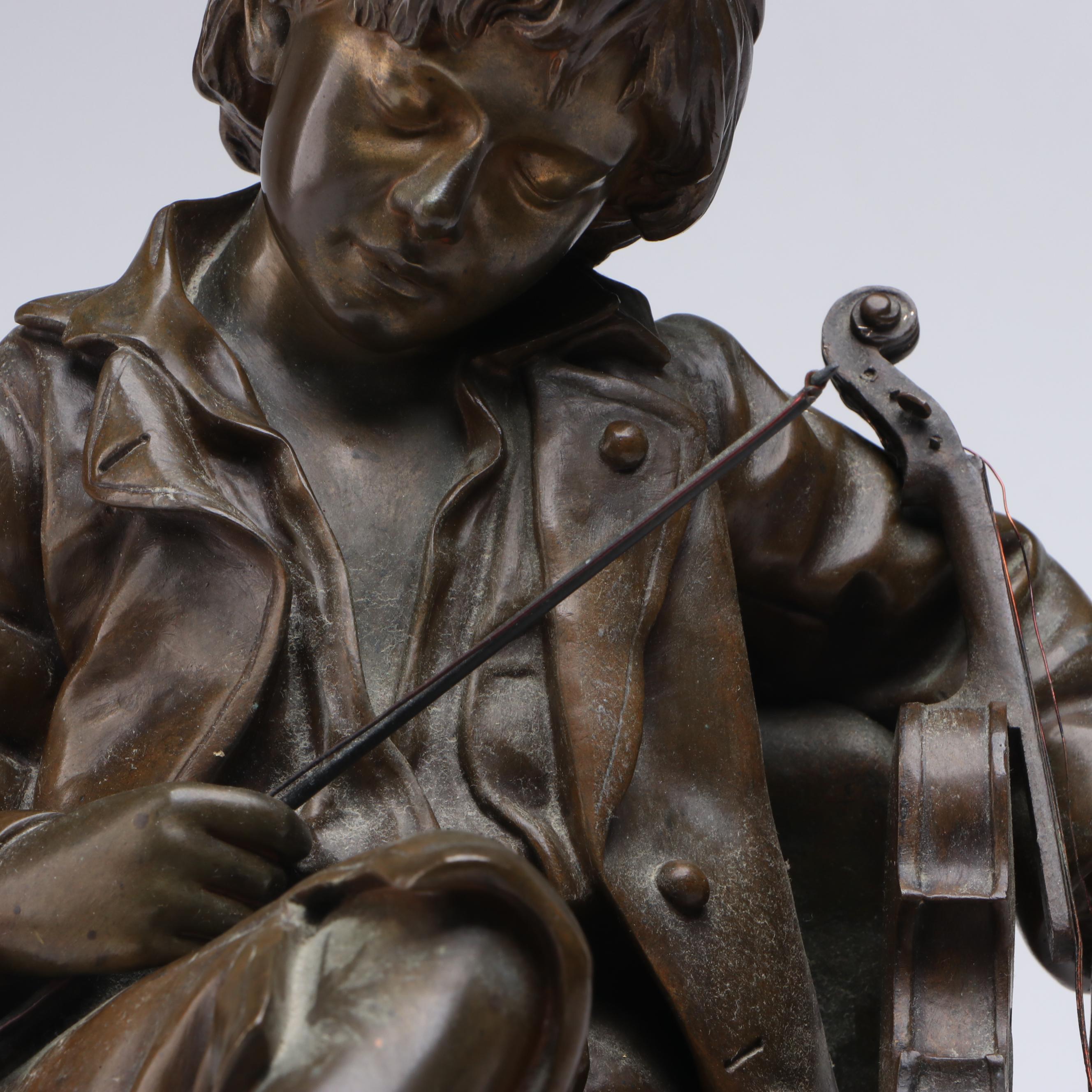 Bronze Sculpture After Léon Tharel "Sleeping Fiddler"