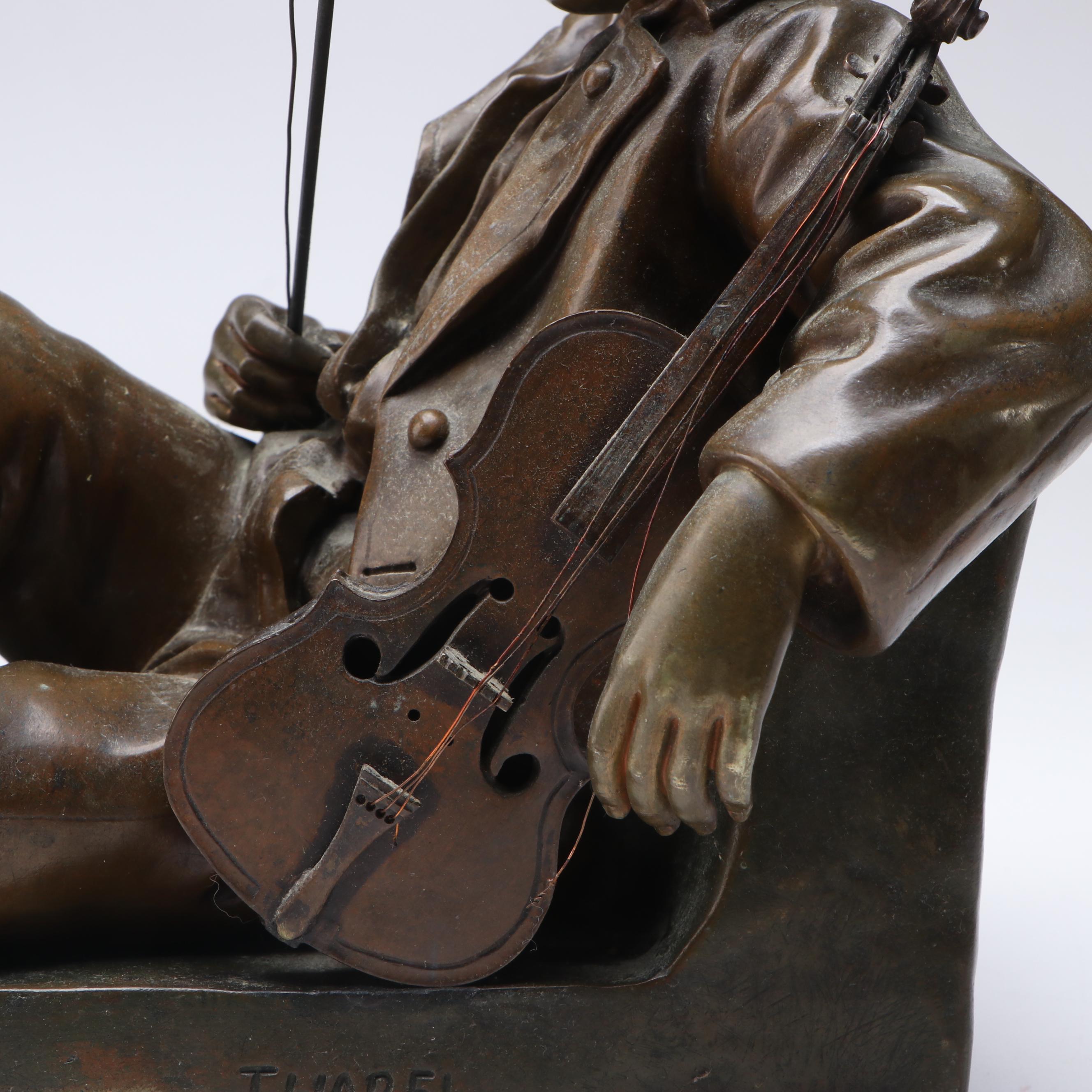 Bronze Sculpture After Léon Tharel "Sleeping Fiddler"
