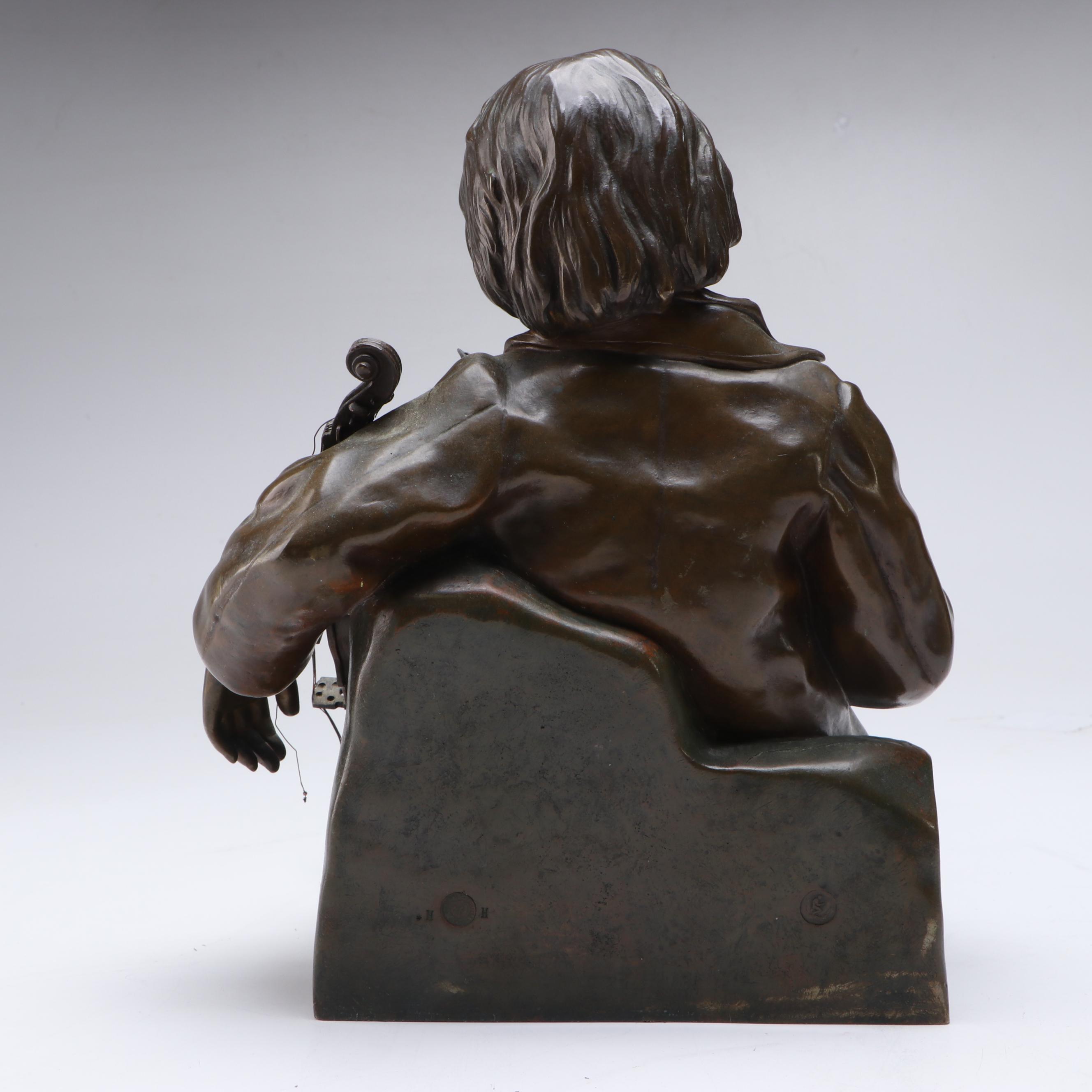 Bronze Sculpture After Léon Tharel "Sleeping Fiddler"