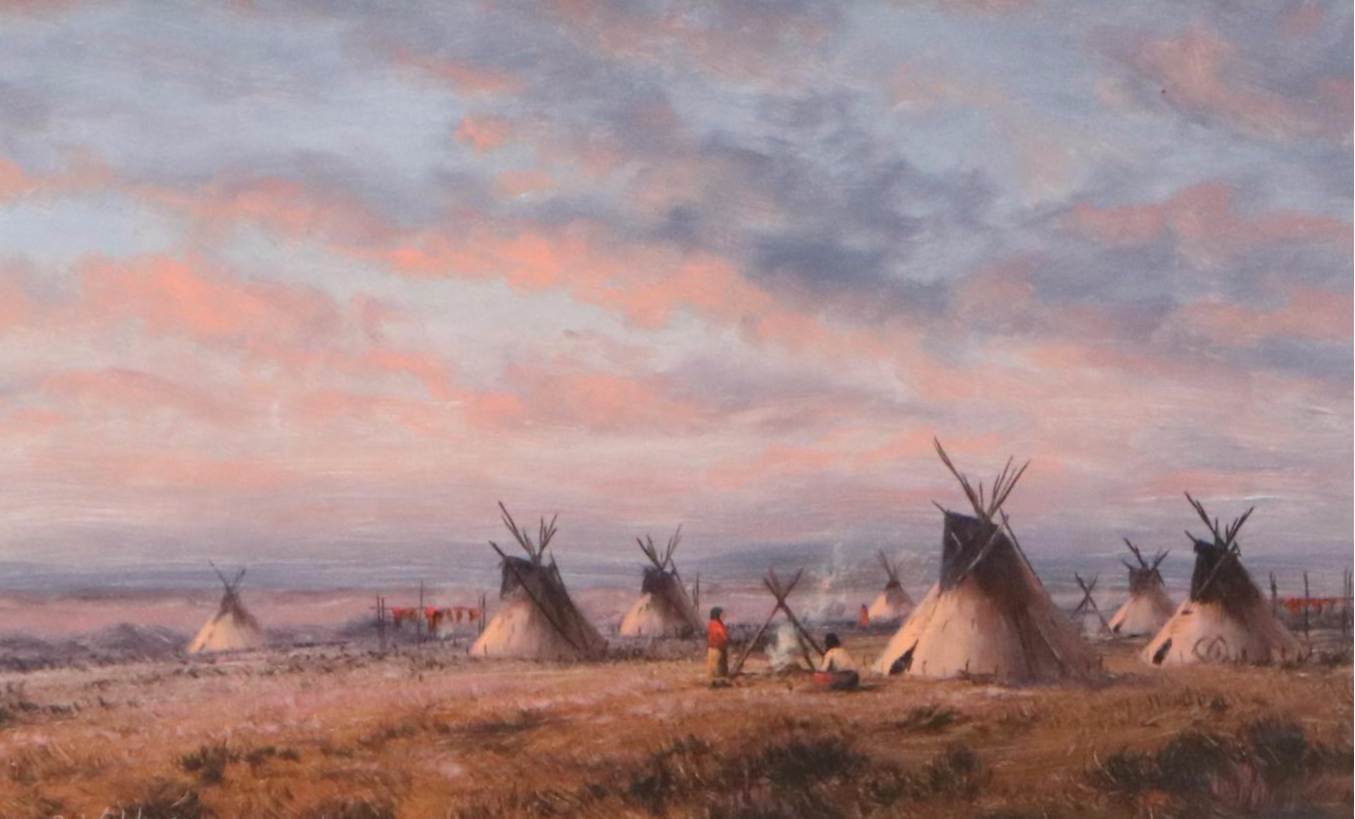 Charles Waldman Oil Painting "Sunset Village," 1949