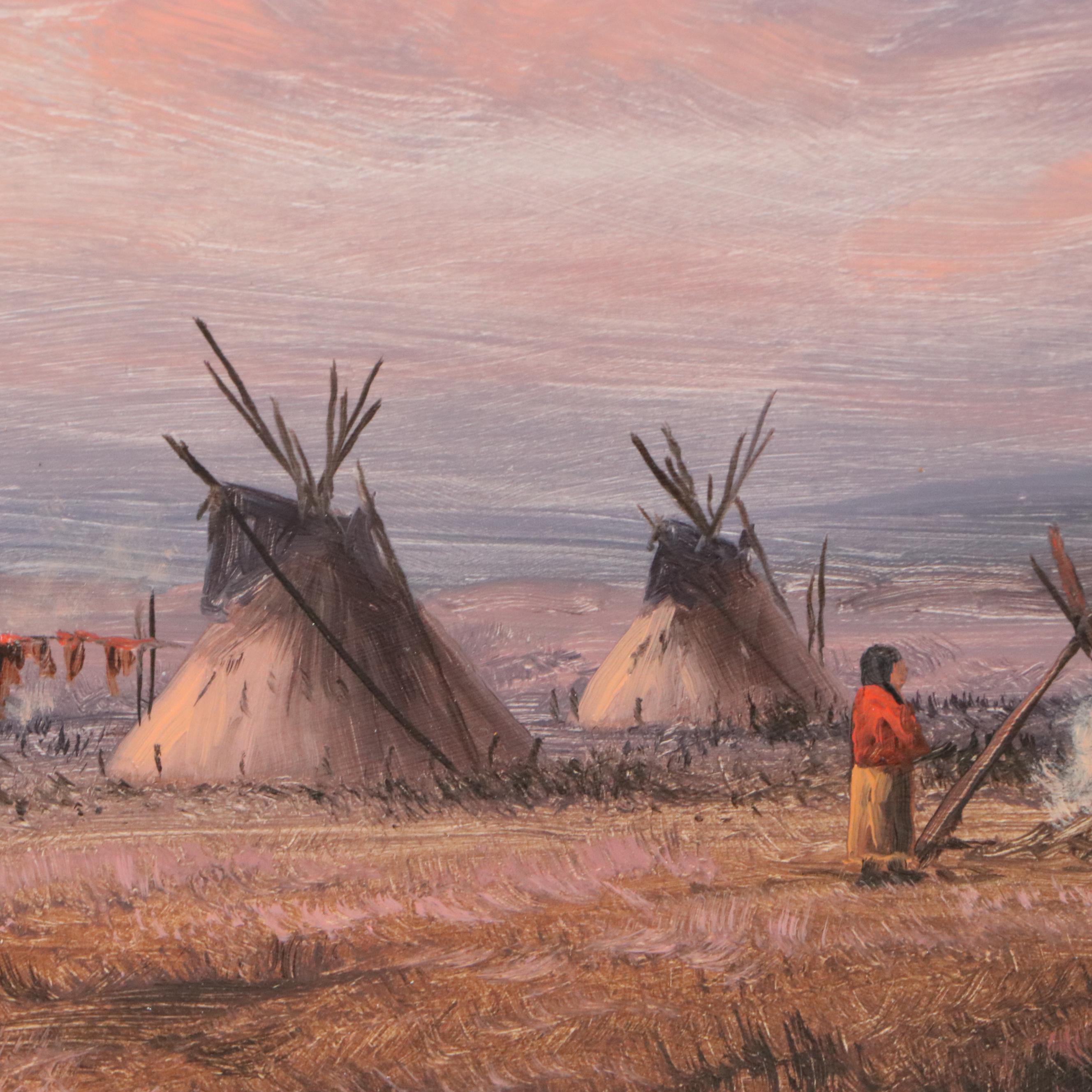 Charles Waldman Oil Painting "Sunset Village," 1949