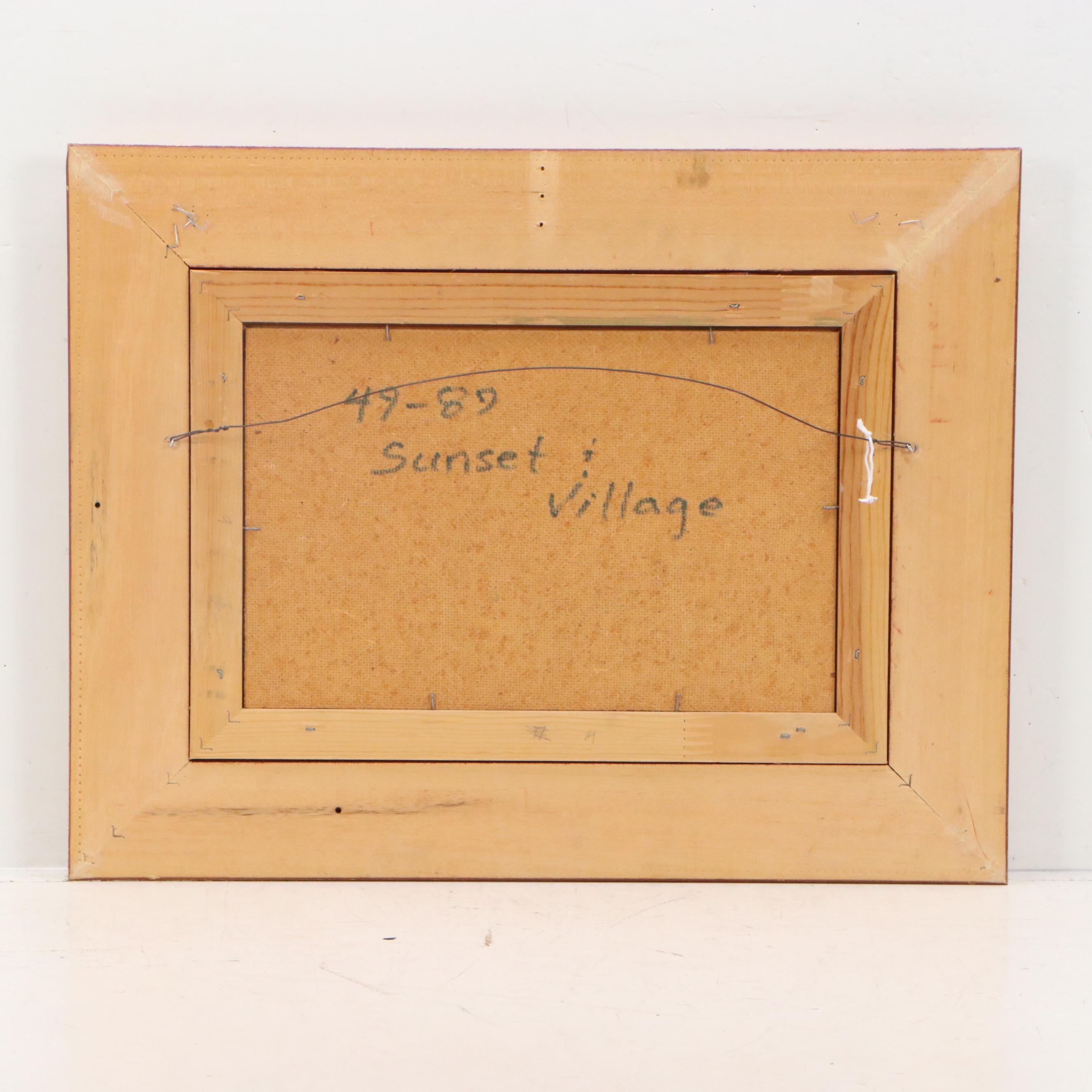 Charles Waldman Oil Painting "Sunset Village," 1949