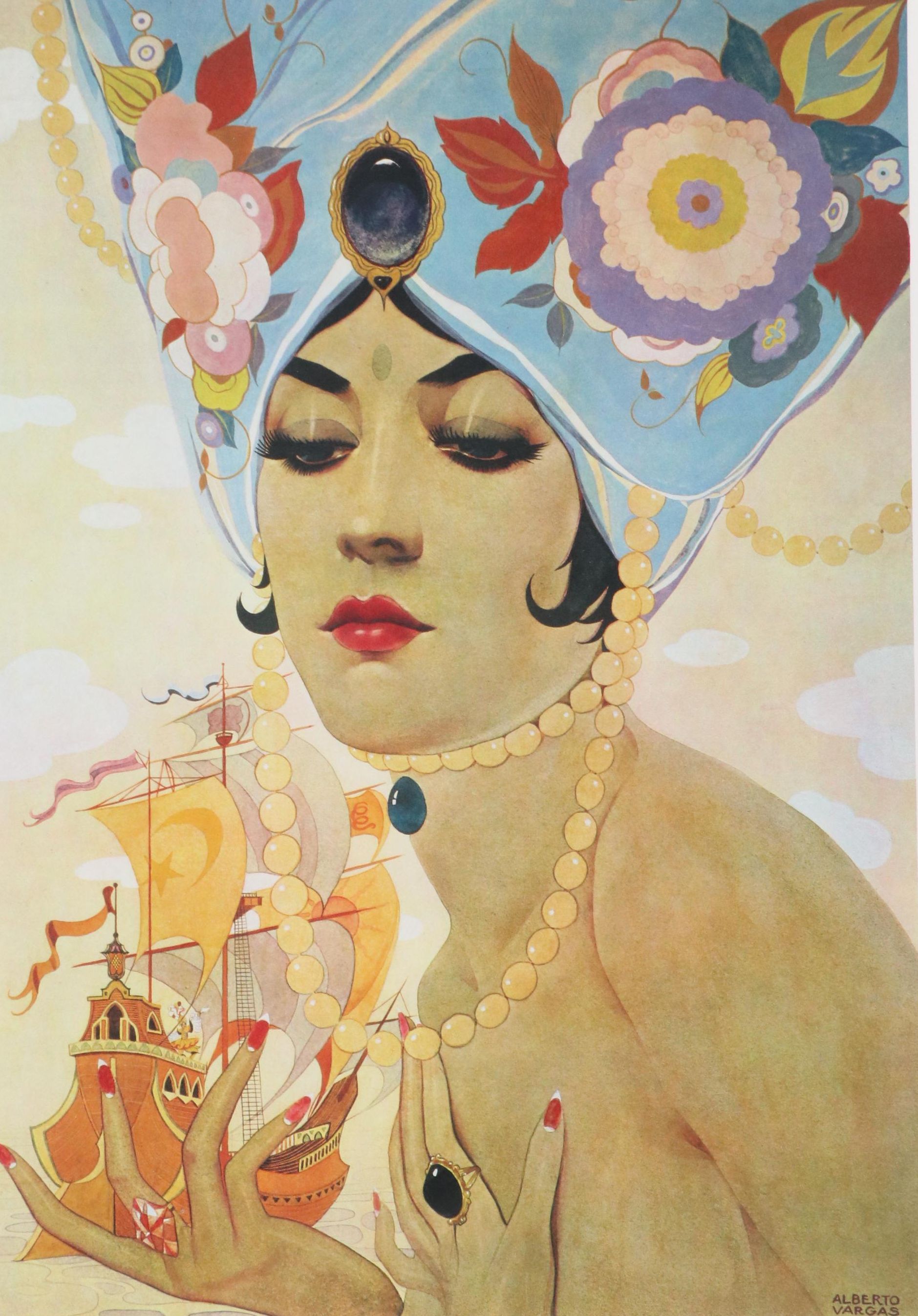 Alberto Vargas Offset Lithograph "Scheherazade"