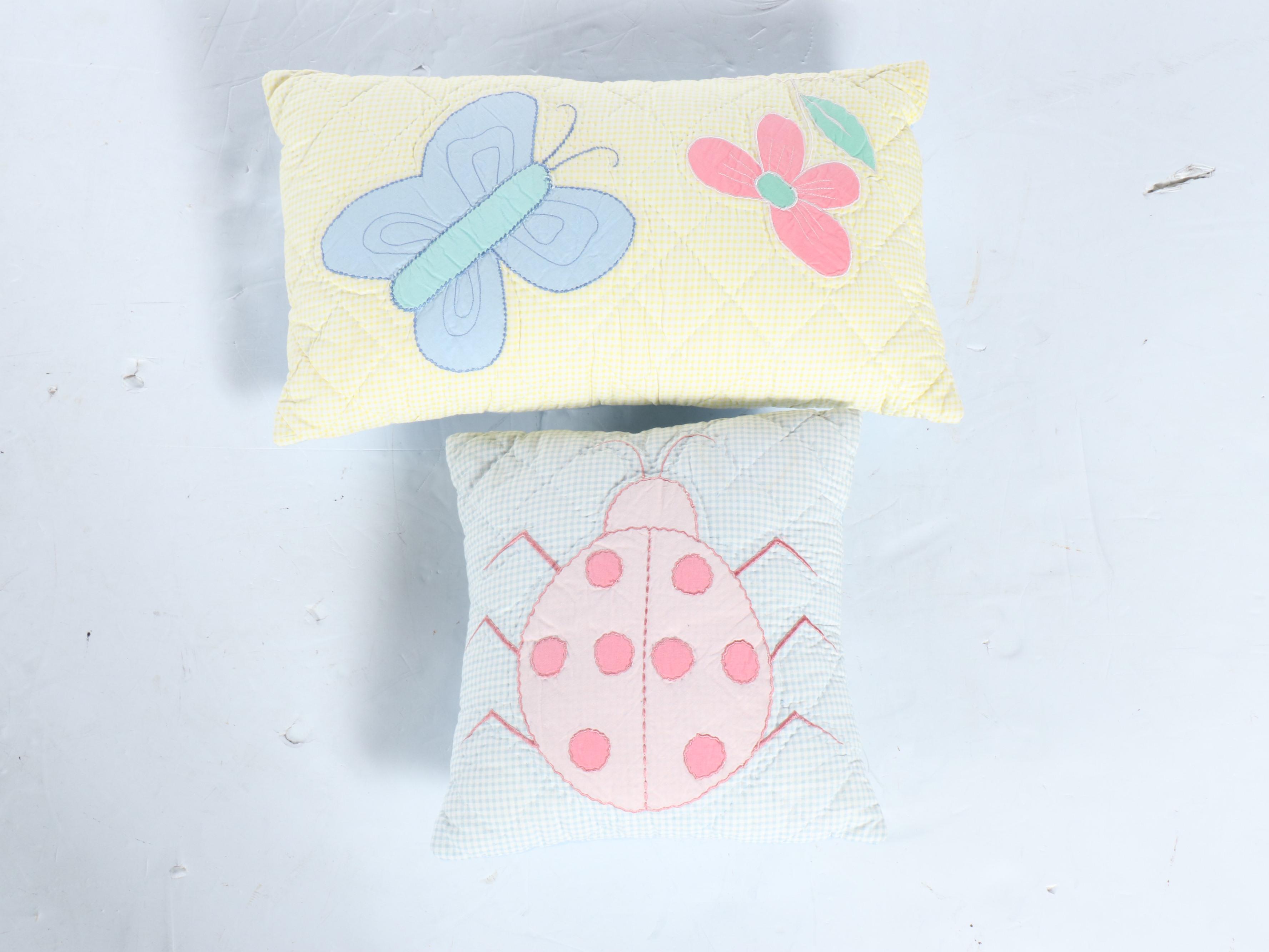 The Company Store Tufted Rug, Quilt, Pillows, and Framed Wall Hangings