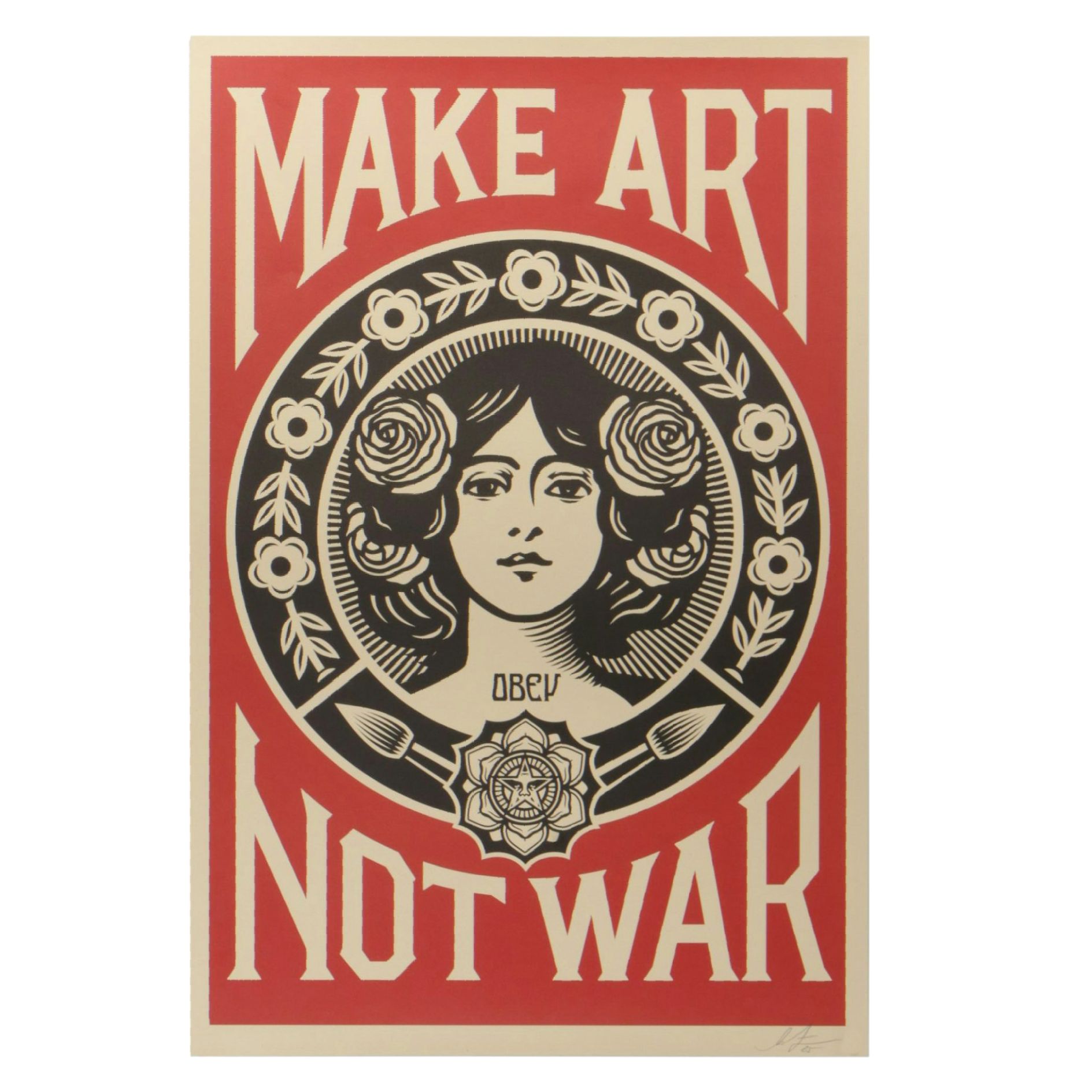 Shepard Fairey "Make Art, Not War" Offset Lithograph, 2025