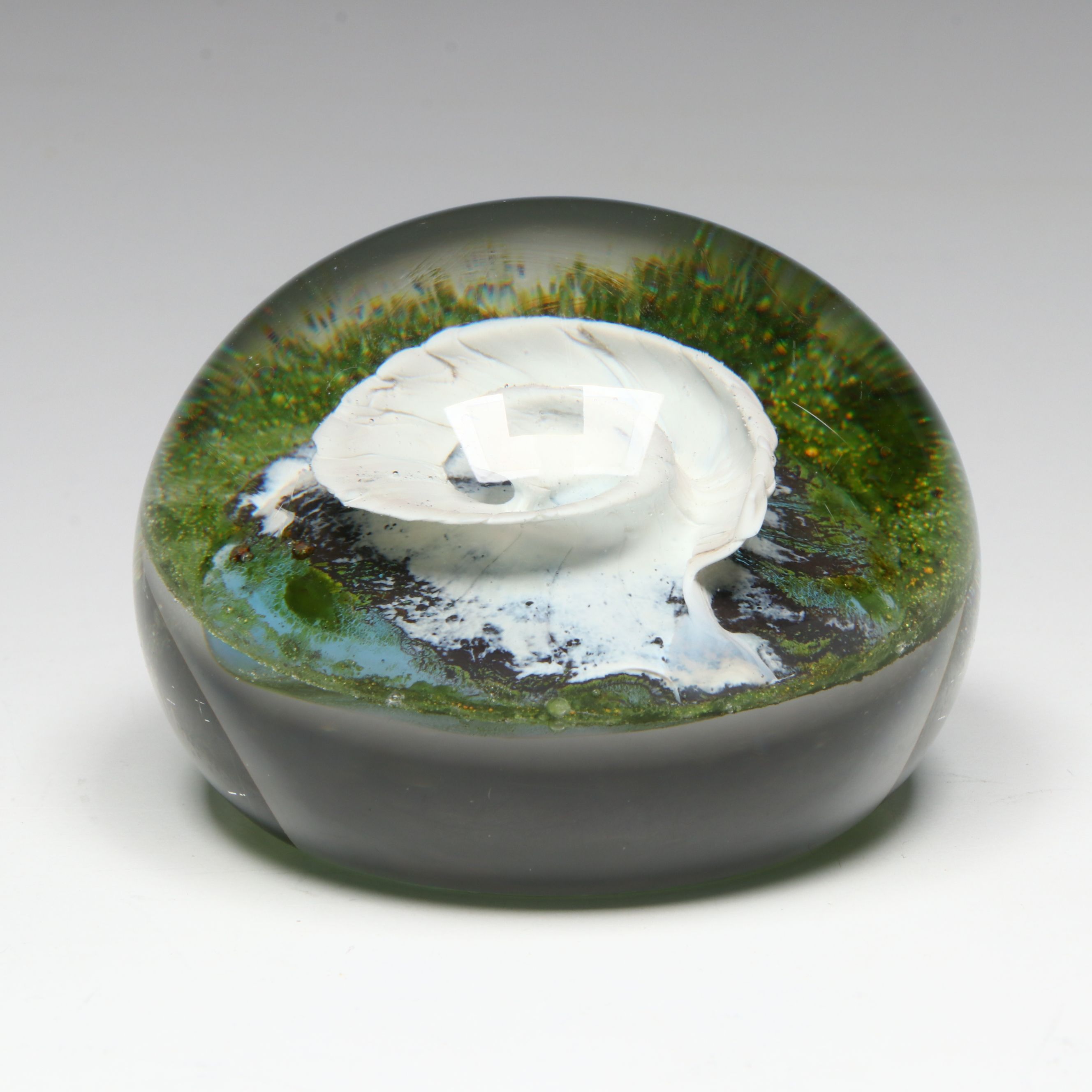 Dominick Labino Hand-Blown Optic Art Glass Paperweight, 1979