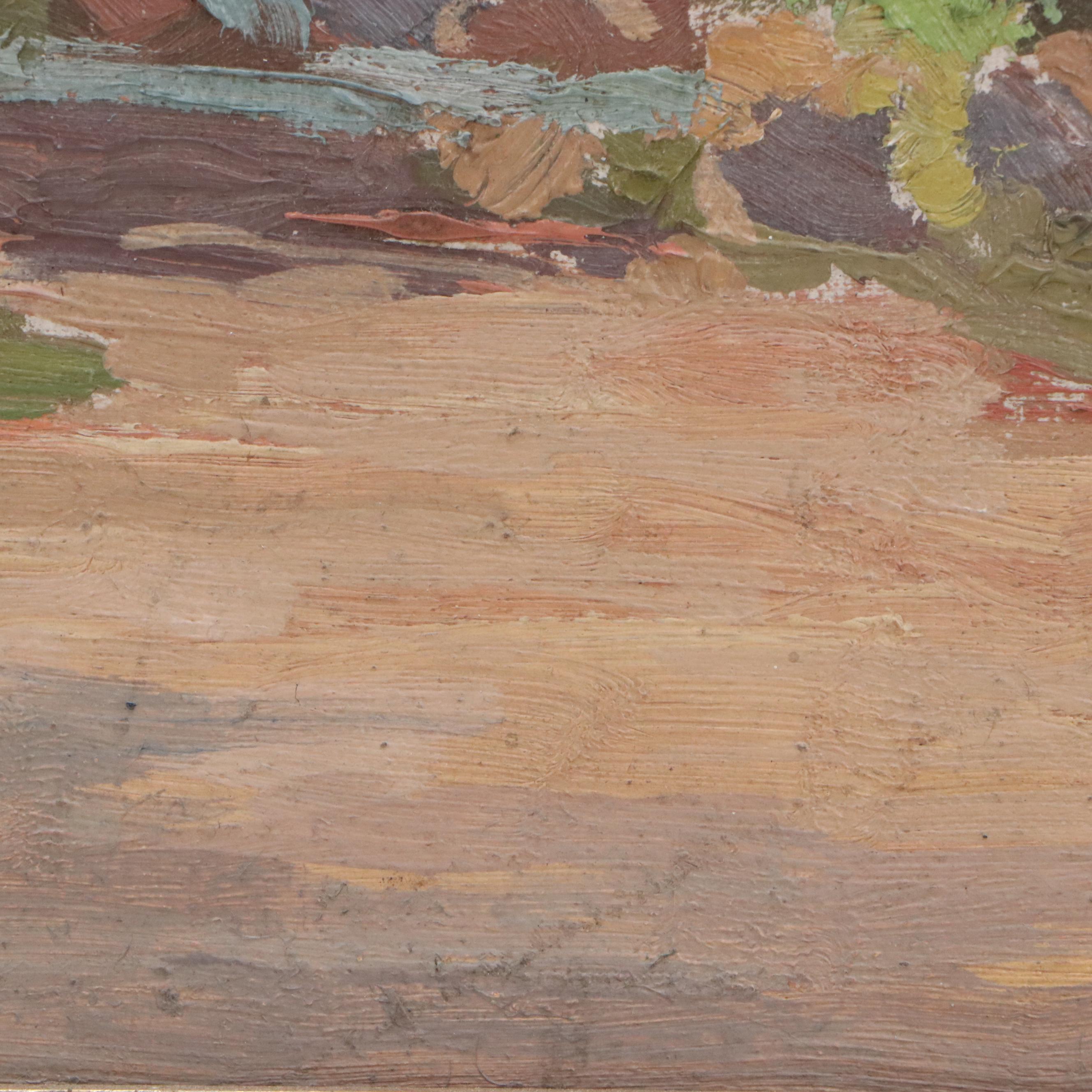 Maude Leach Oil Painting of Mountain Path Landscape, Late 19th Century