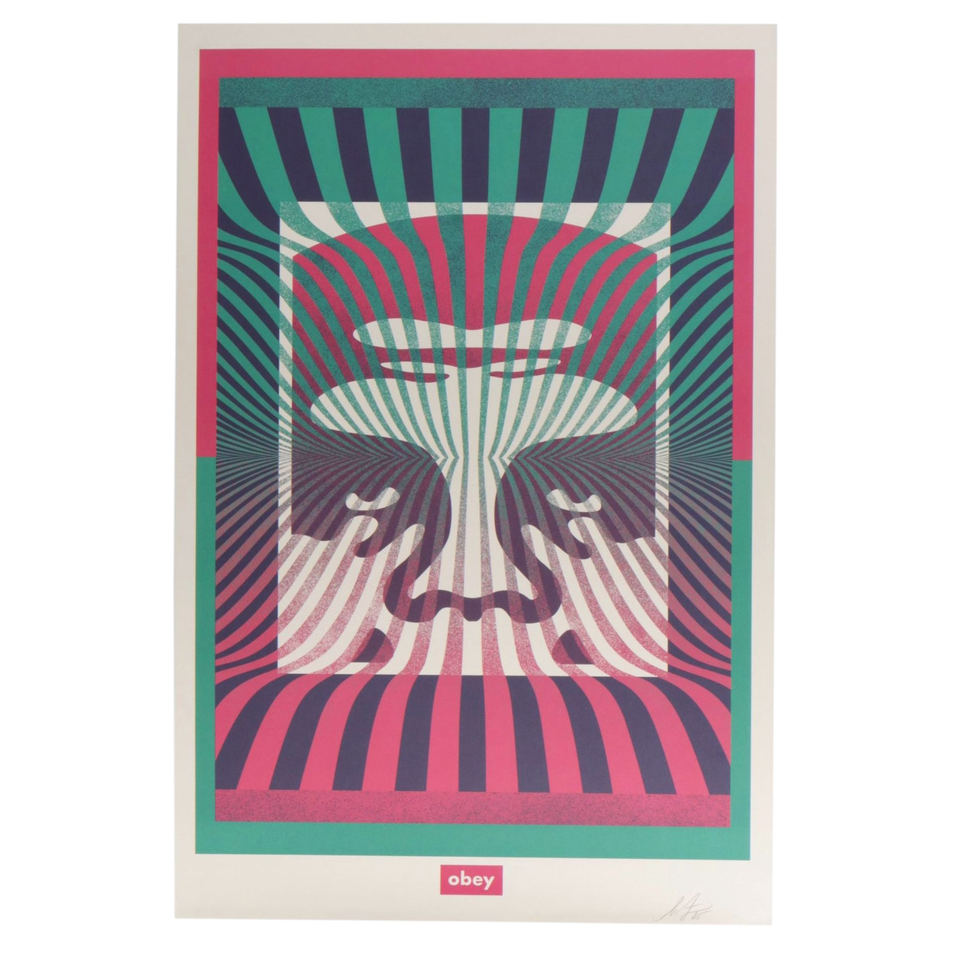 Shepard Fairey Offset Lithograph "Op Art Icon", 2025
