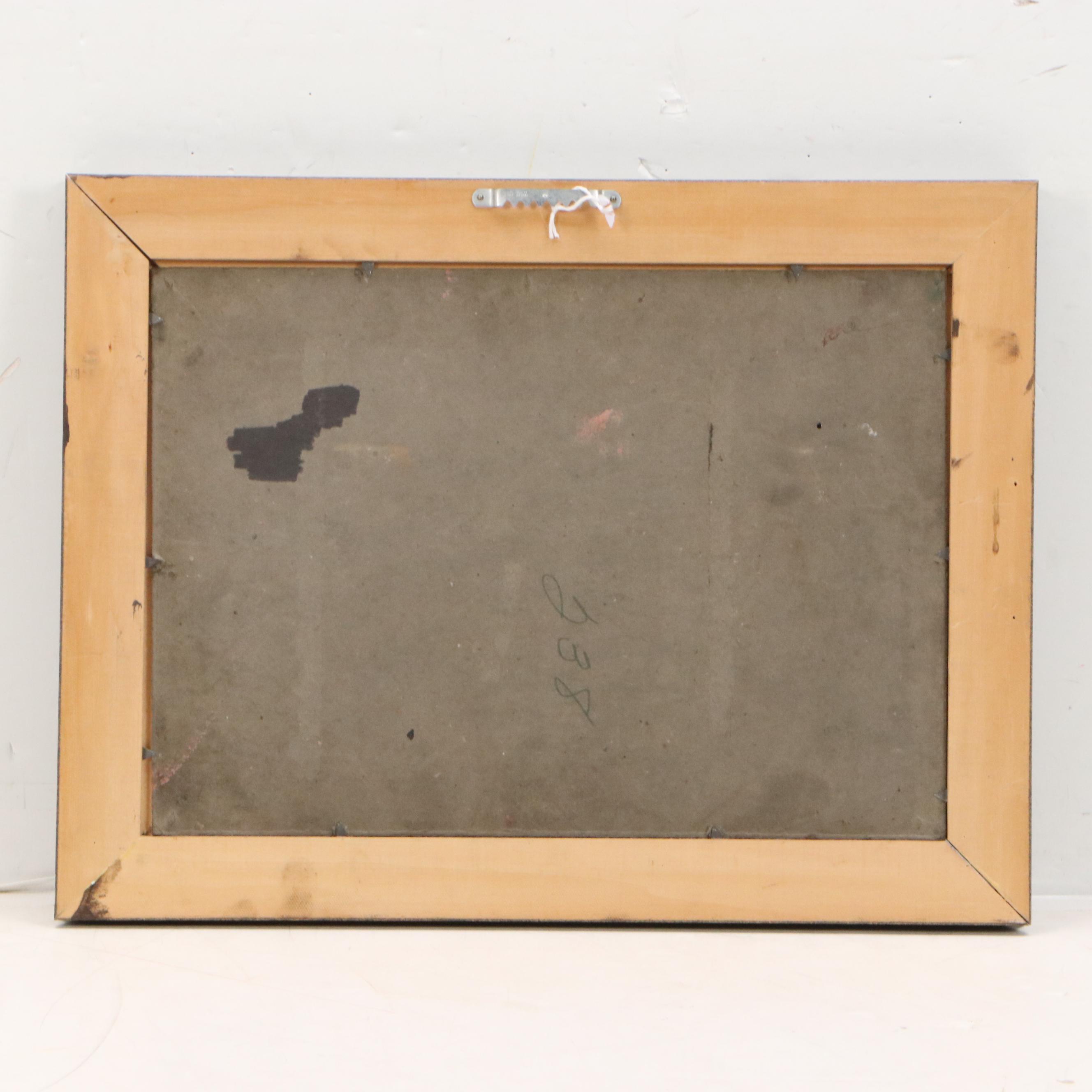 Maude Leach Oil Painting of Dark River Landscape, Late 19th Century