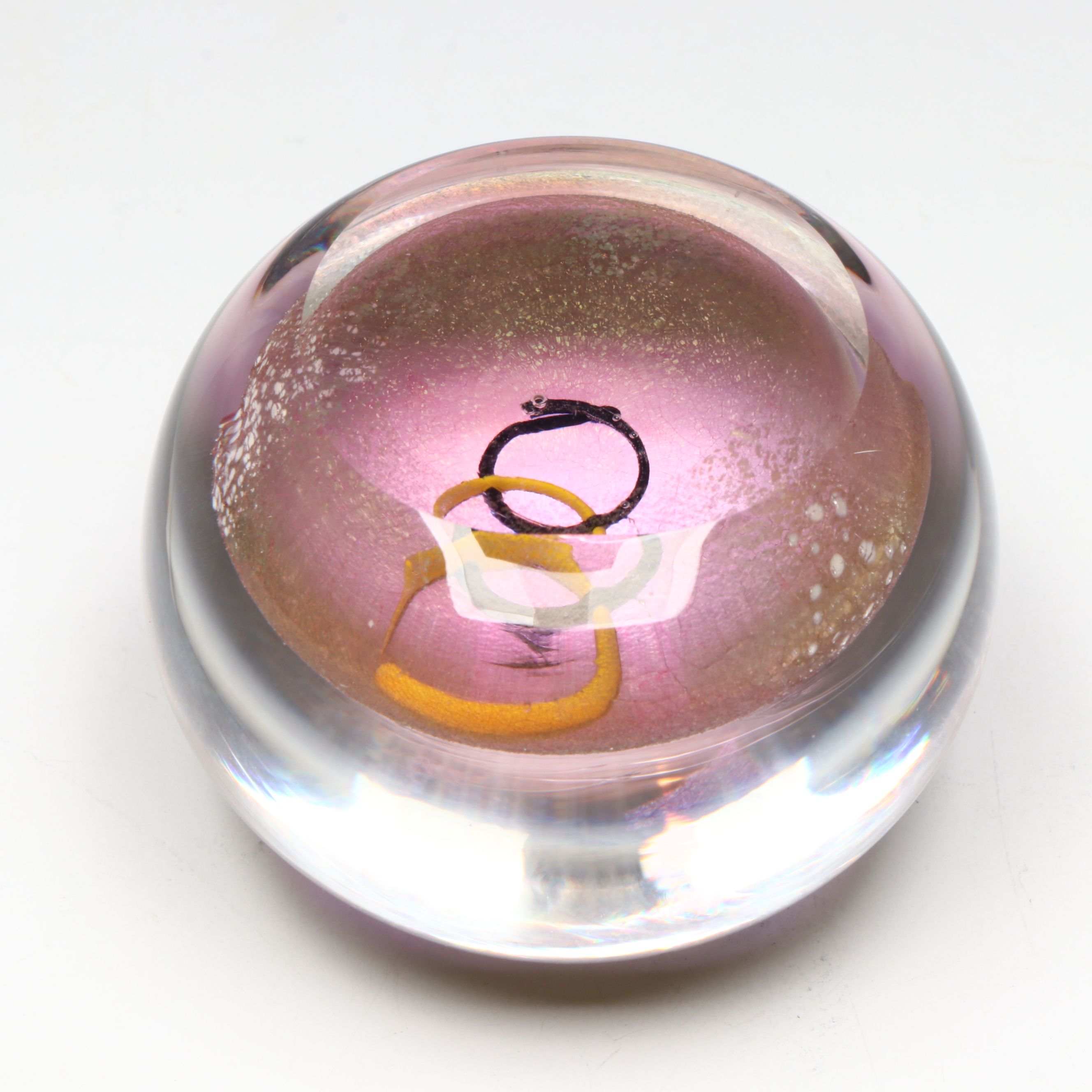 Dominick Labino Hand-Blown Dichroic Art Glass Paperweight, 1976