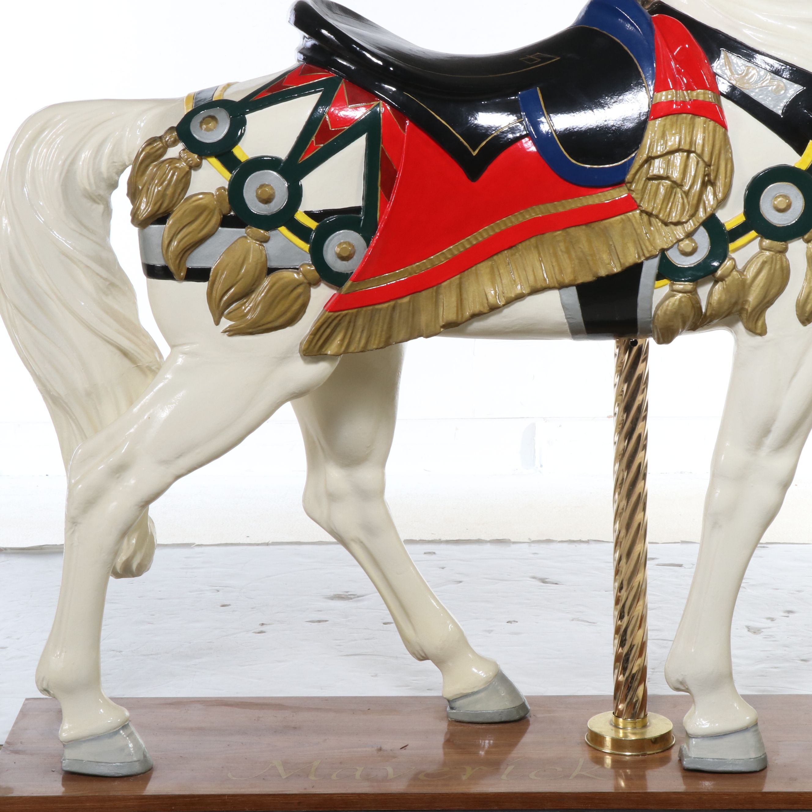 71" Hand-Painted Carousel Horse