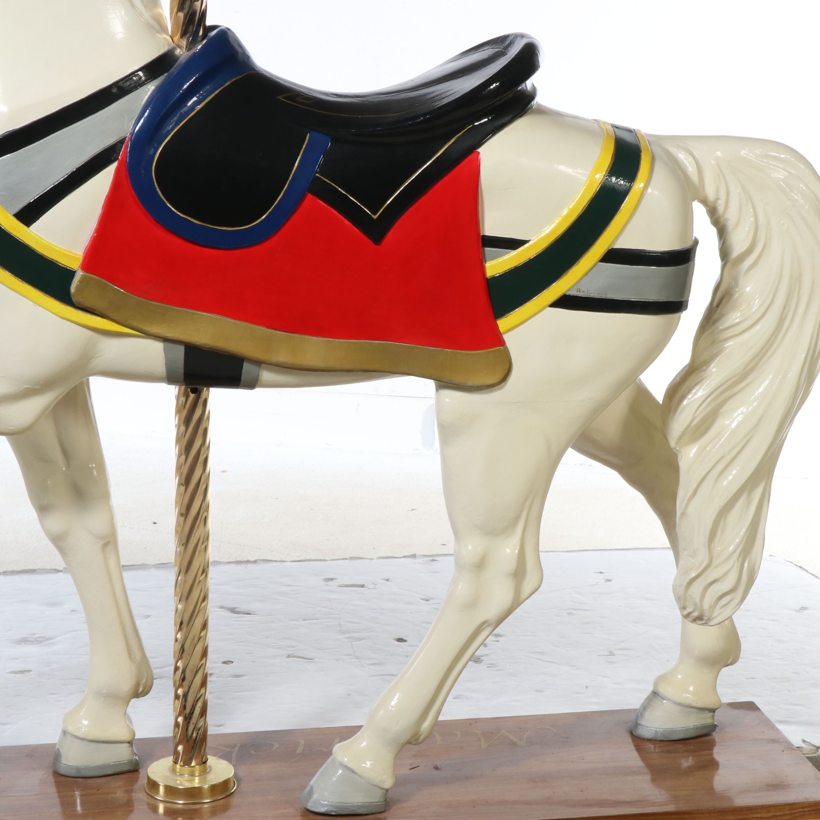 71" Hand-Painted Carousel Horse