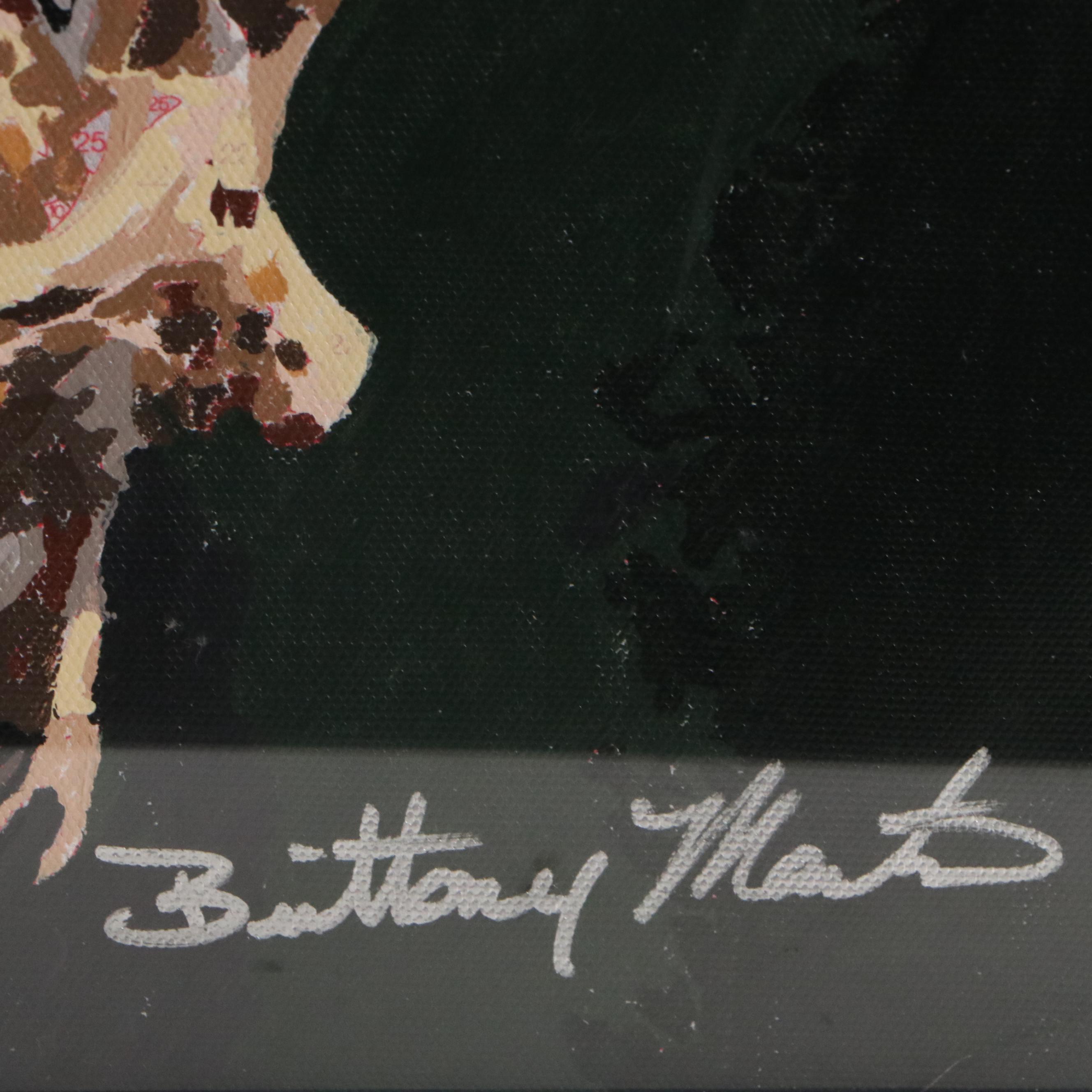 Brittony Martin Acrylic Painting Skull with Roses, 21st Century