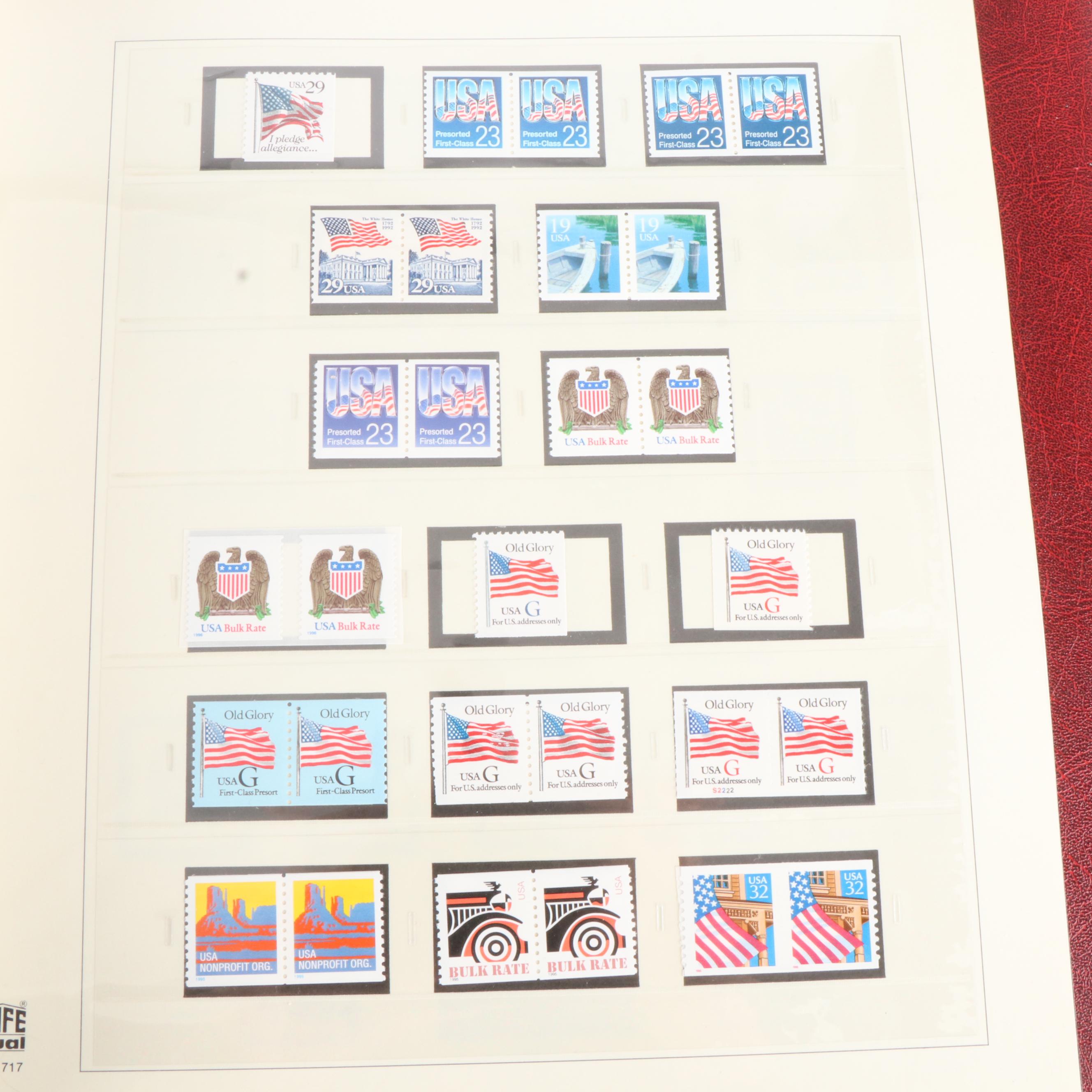 Three Albums of Mint Condition U.S. Regular Issue Postage Stamps, 1902 to 2001