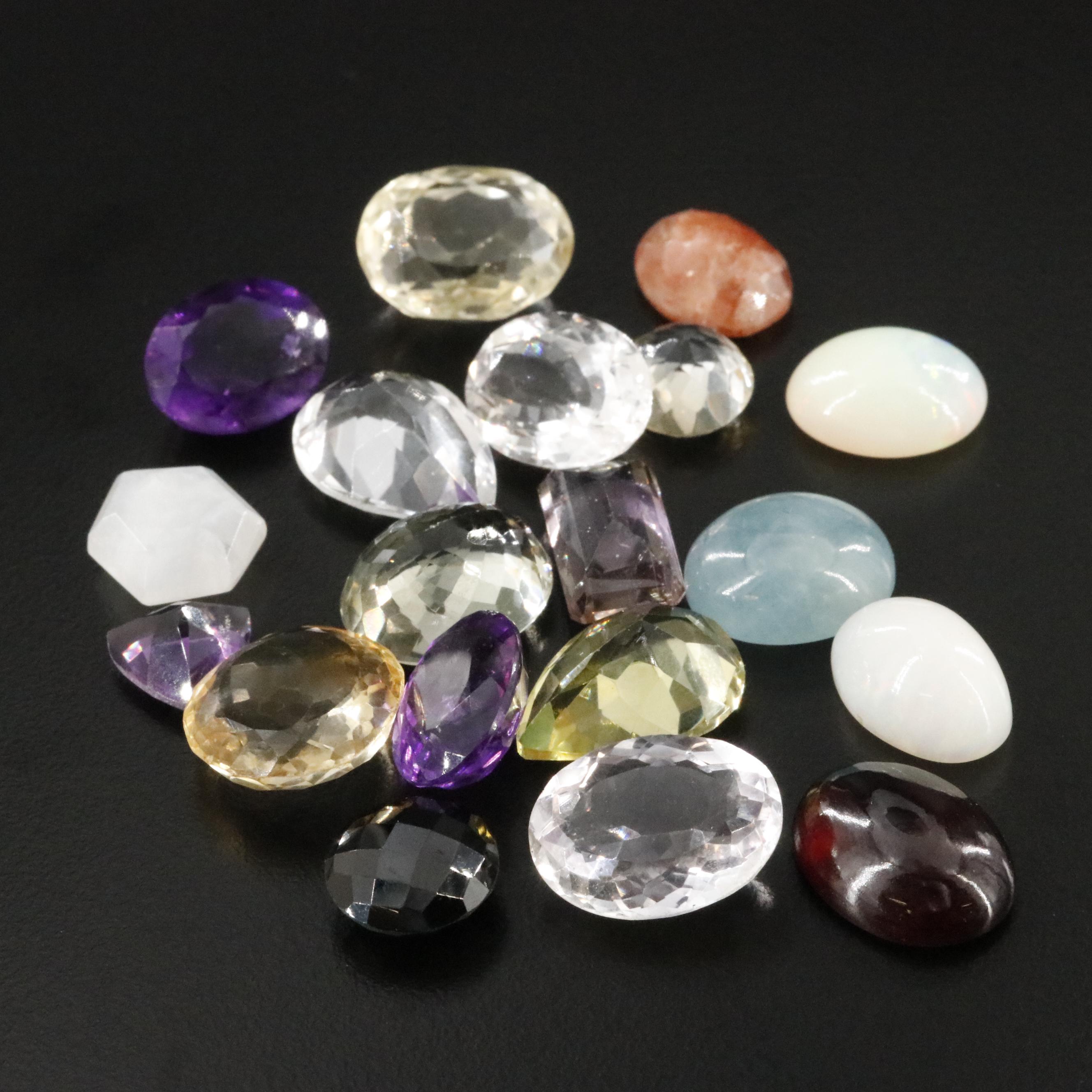Loose 163.43 CTW Gemstones Featuring Sunstone, Amethyst and Opal