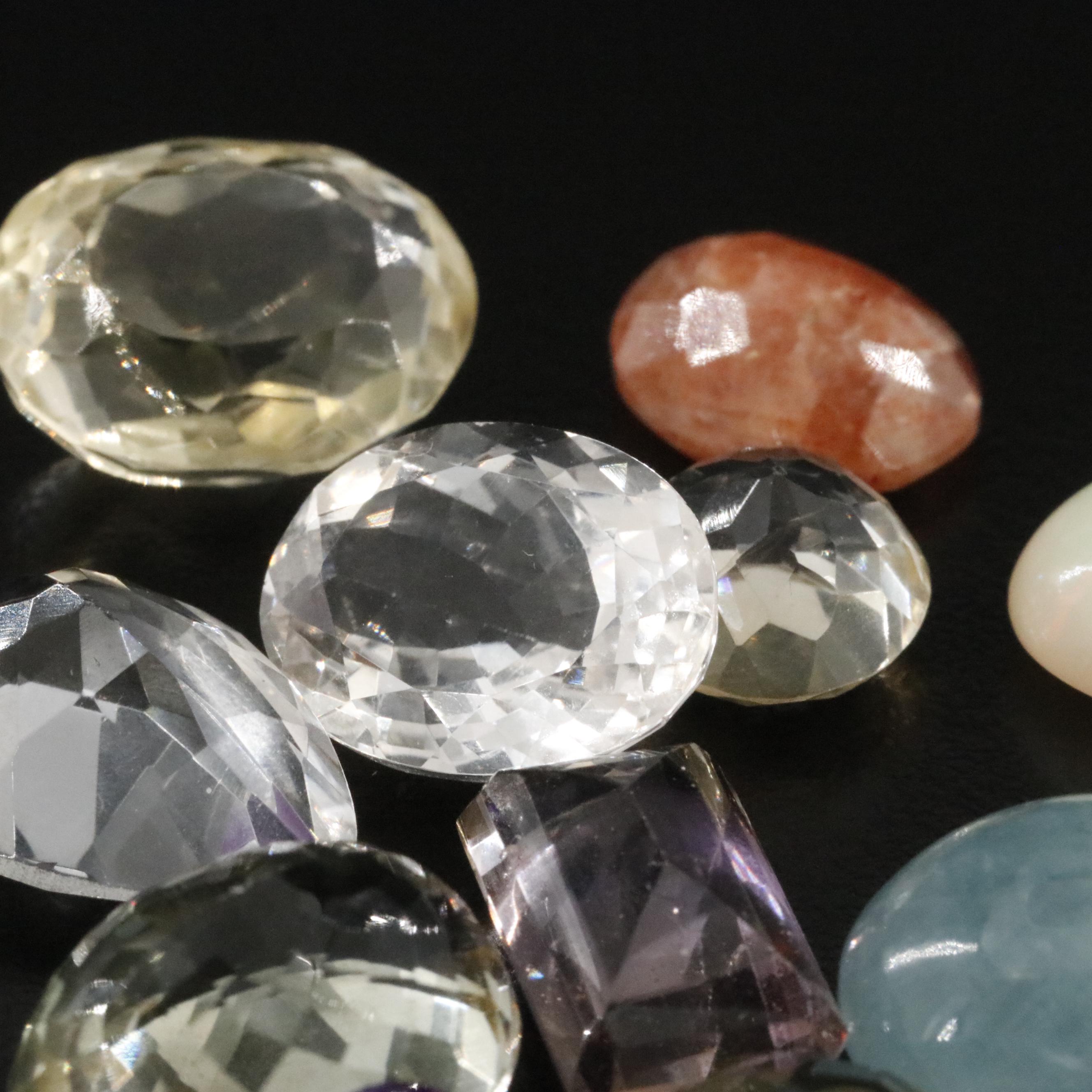 Loose 163.43 CTW Gemstones Featuring Sunstone, Amethyst and Opal
