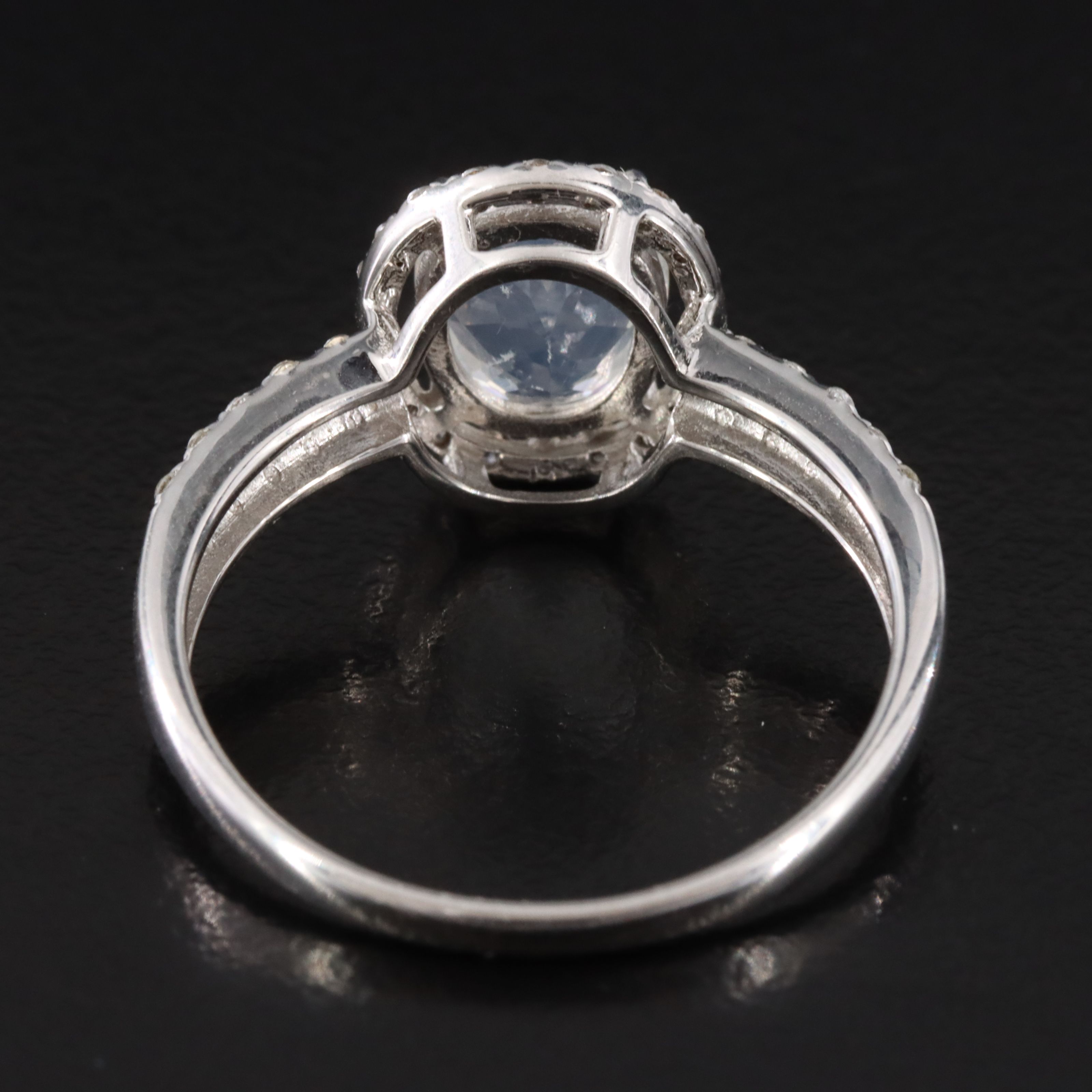 9K Opal and White Sapphire Ring